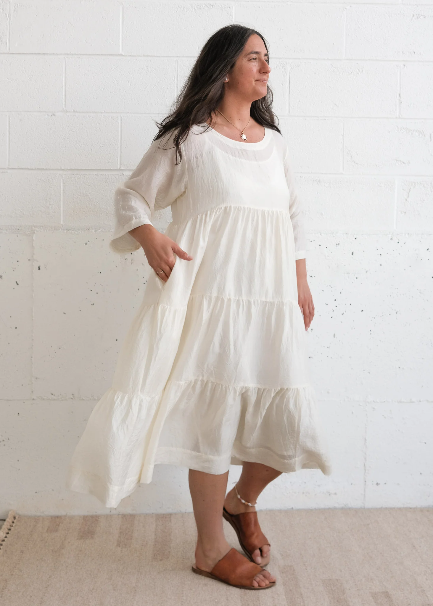 Calico Dress - Handwoven Mulberry Silk - Dyeable - Image 5