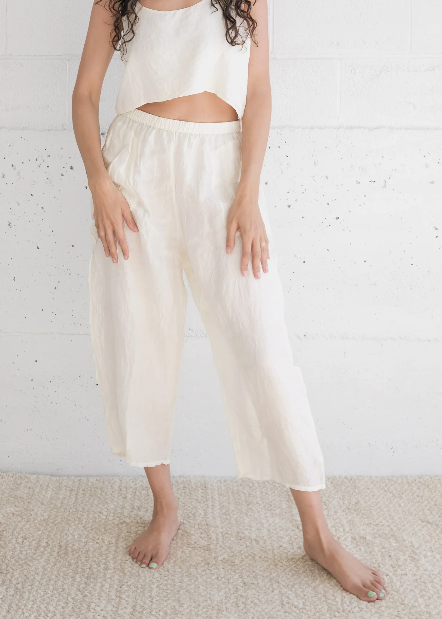 Pondicherry Pant - Handwoven Mulberry Silk Classic -Dyeable - Image 4