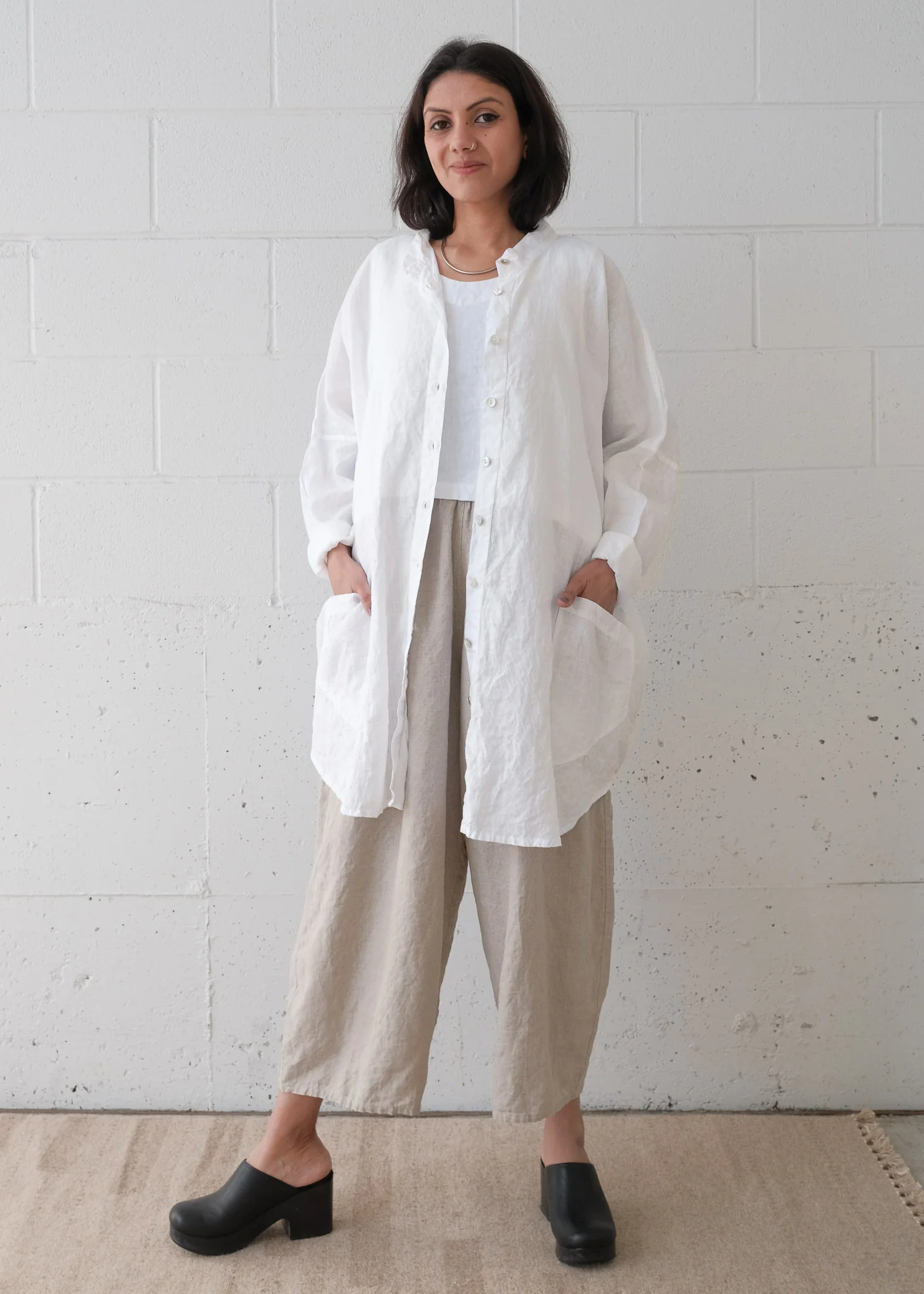 Shimoga Shirt - Handwoven White Linen - Dyeable - Image 6
