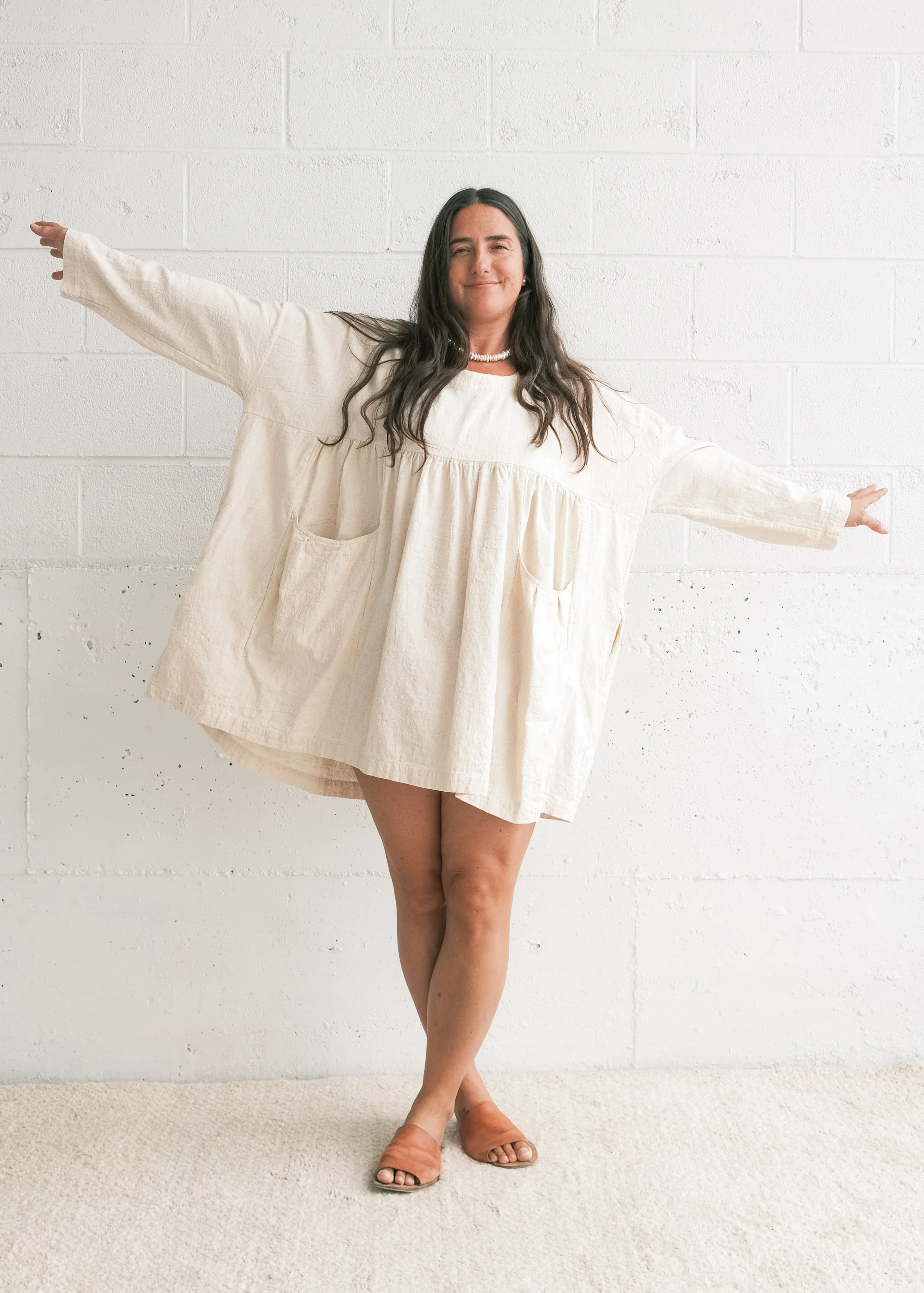 Journeywoman - Whispering Leaf Smock - Handwoven Kala Cotton - Image 2
