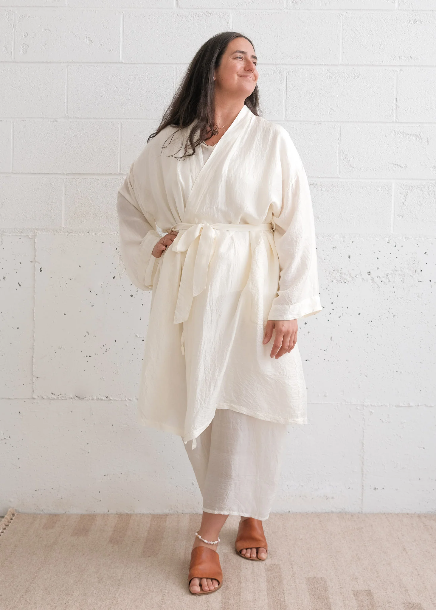 Yayla Robe - Handwoven Mulberry Silk - Dyeable - Image 4