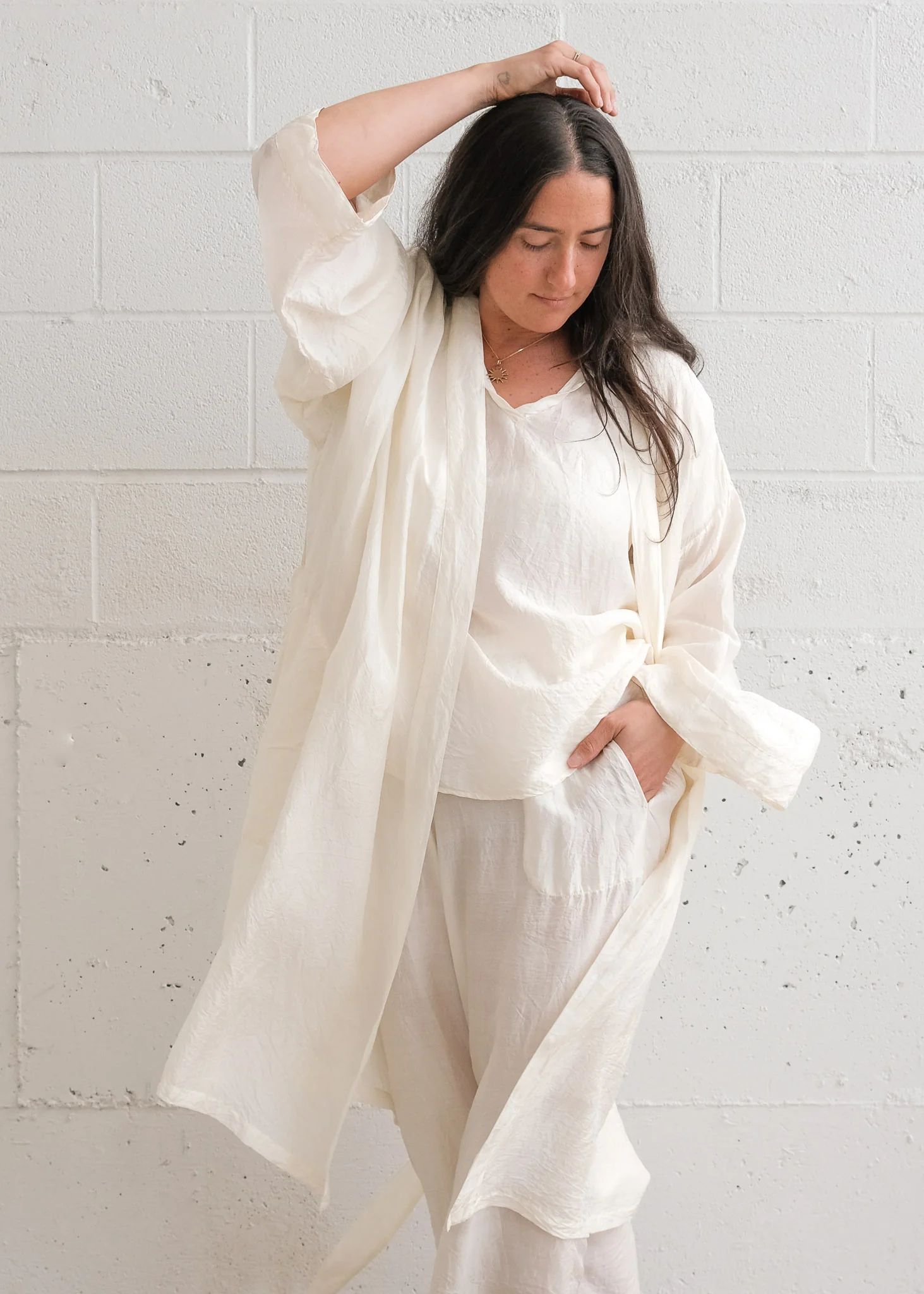 Yayla Robe - Handwoven Mulberry Silk - Dyeable - Image 5