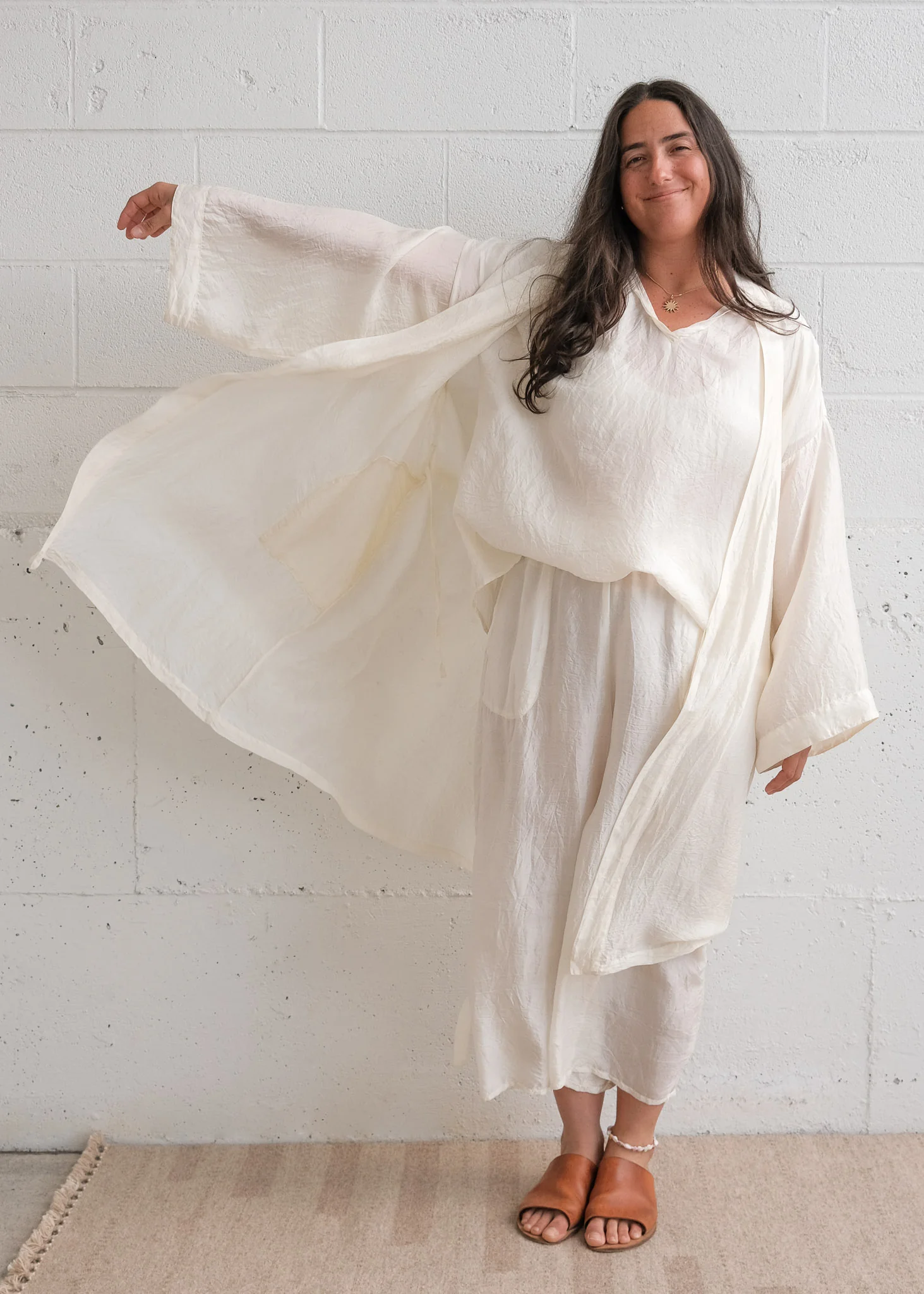 Yayla Robe - Handwoven Mulberry Silk - Dyeable - Image 6