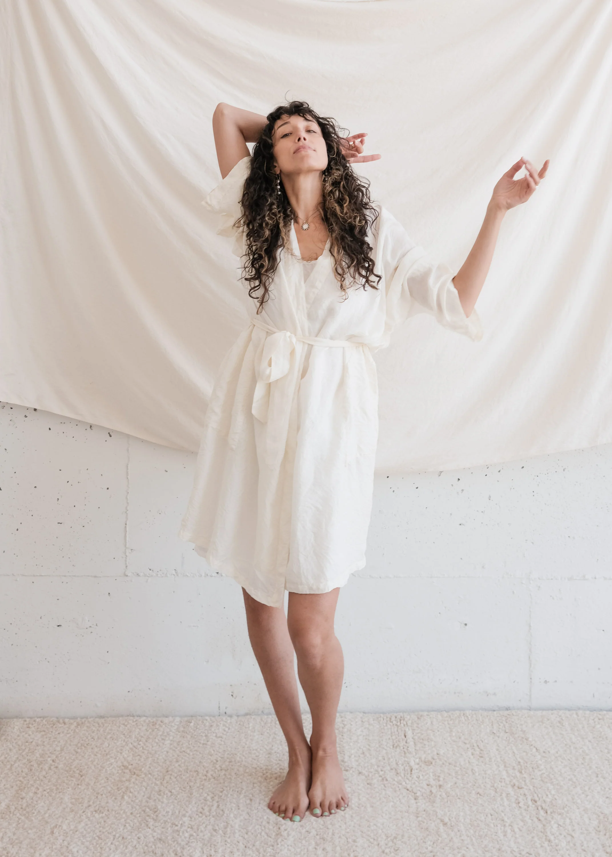Yayla Robe - Handwoven Mulberry Silk - Dyeable - Image 8