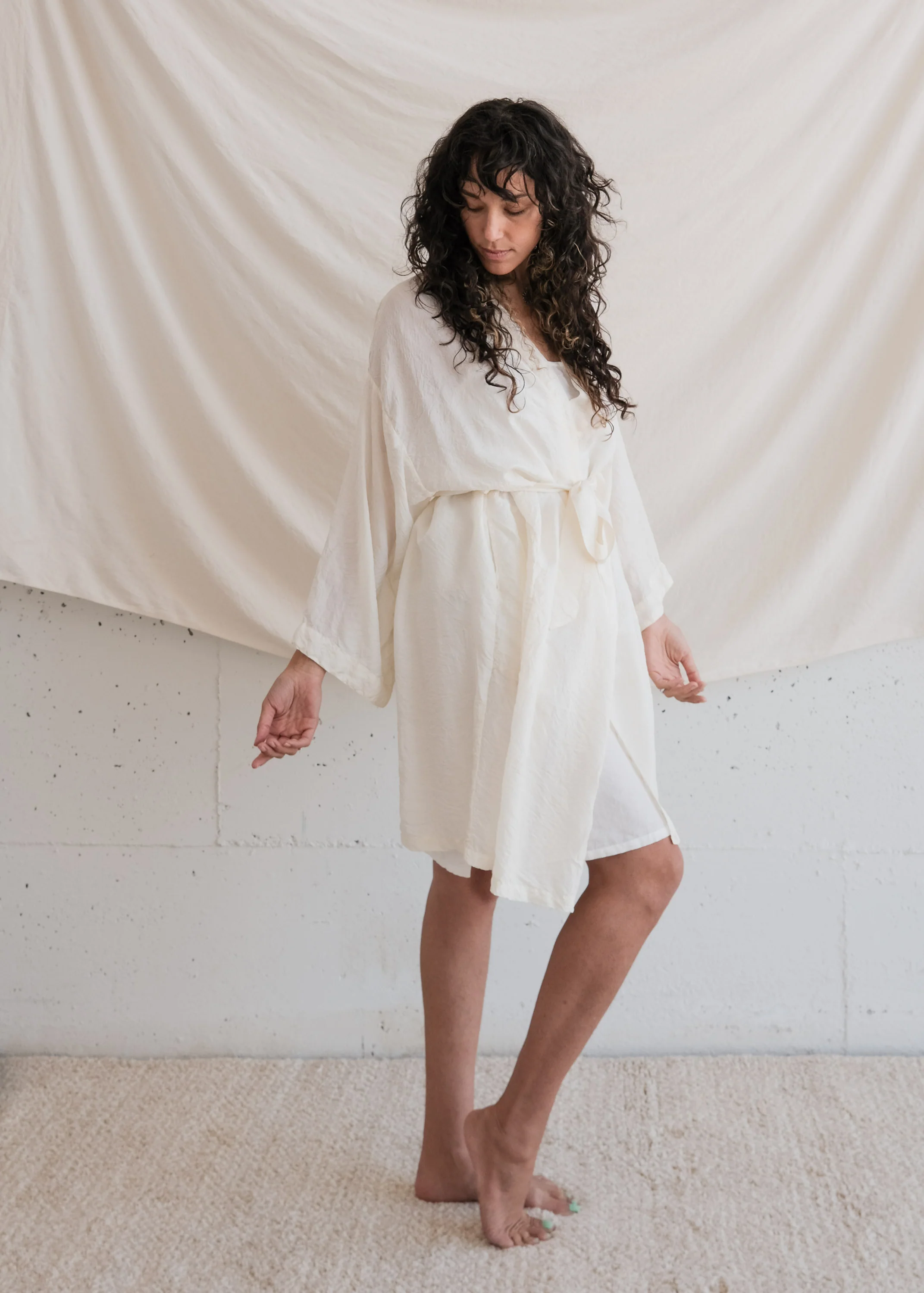 Yayla Robe - Handwoven Mulberry Silk - Dyeable - Image 9