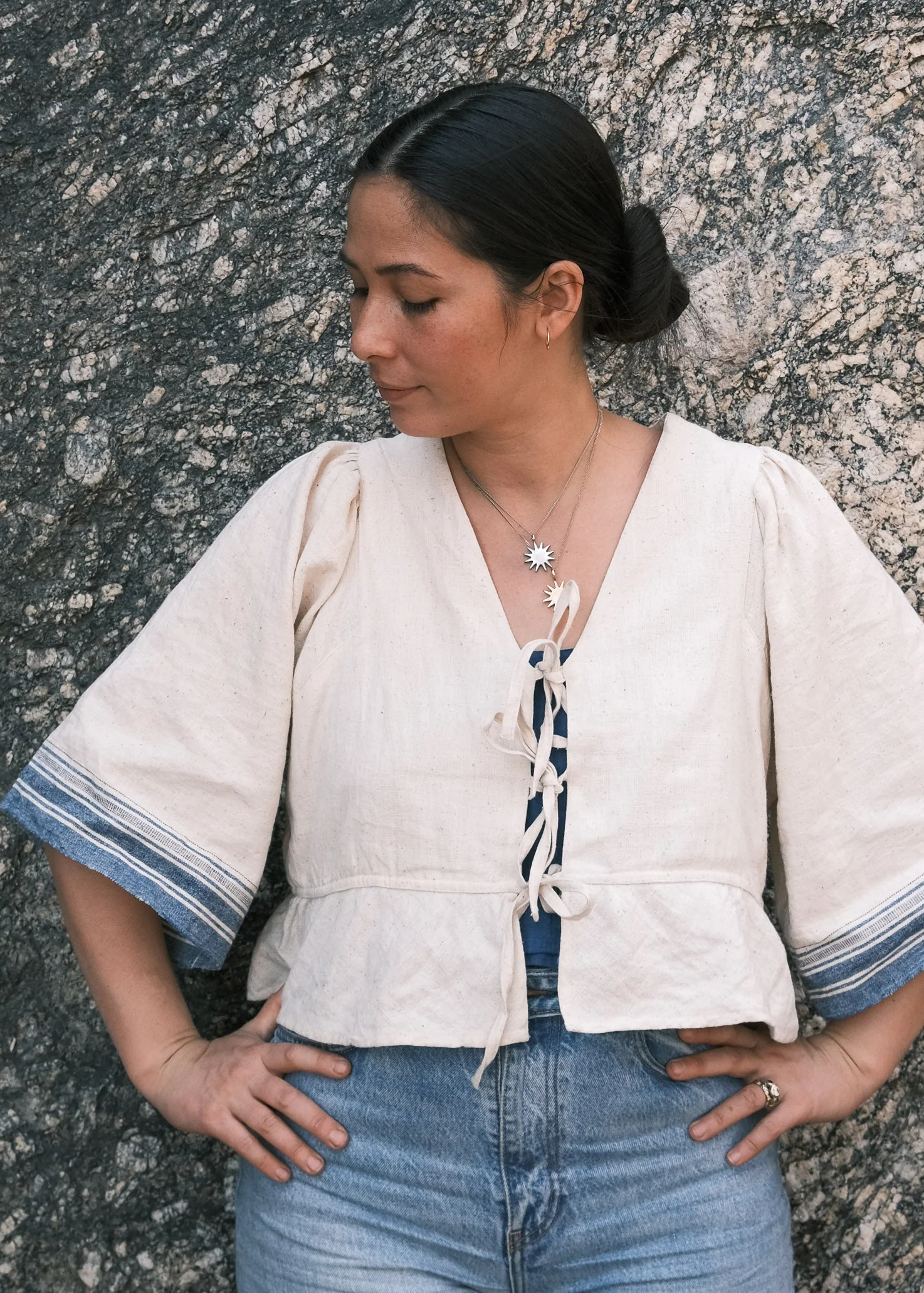 Juniper Top - Handwoven Kala Cotton - Indigo Echo - Image 8