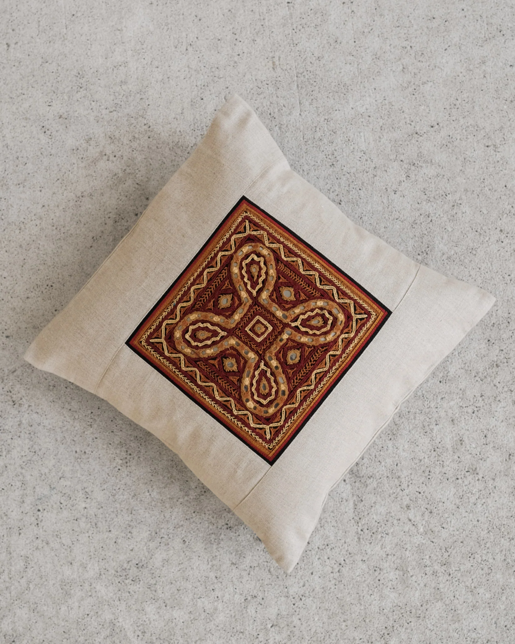 Kachchh Embroidery - 12" Cushion Cover - Ahir - Desert Diamonds - Image 3
