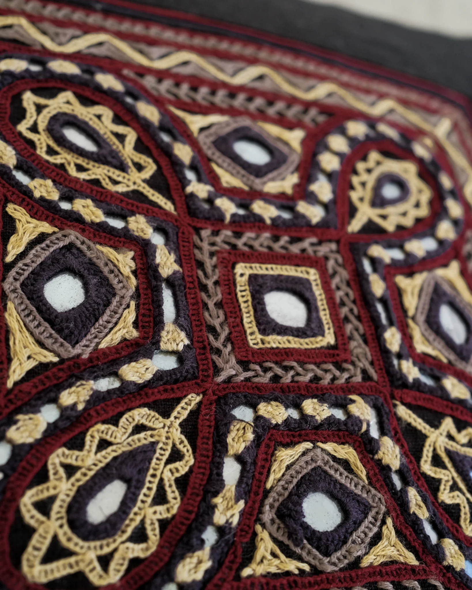 Kachchh Embroidery - 12" Cushion Cover - Ahir - Evening Light - Image 2