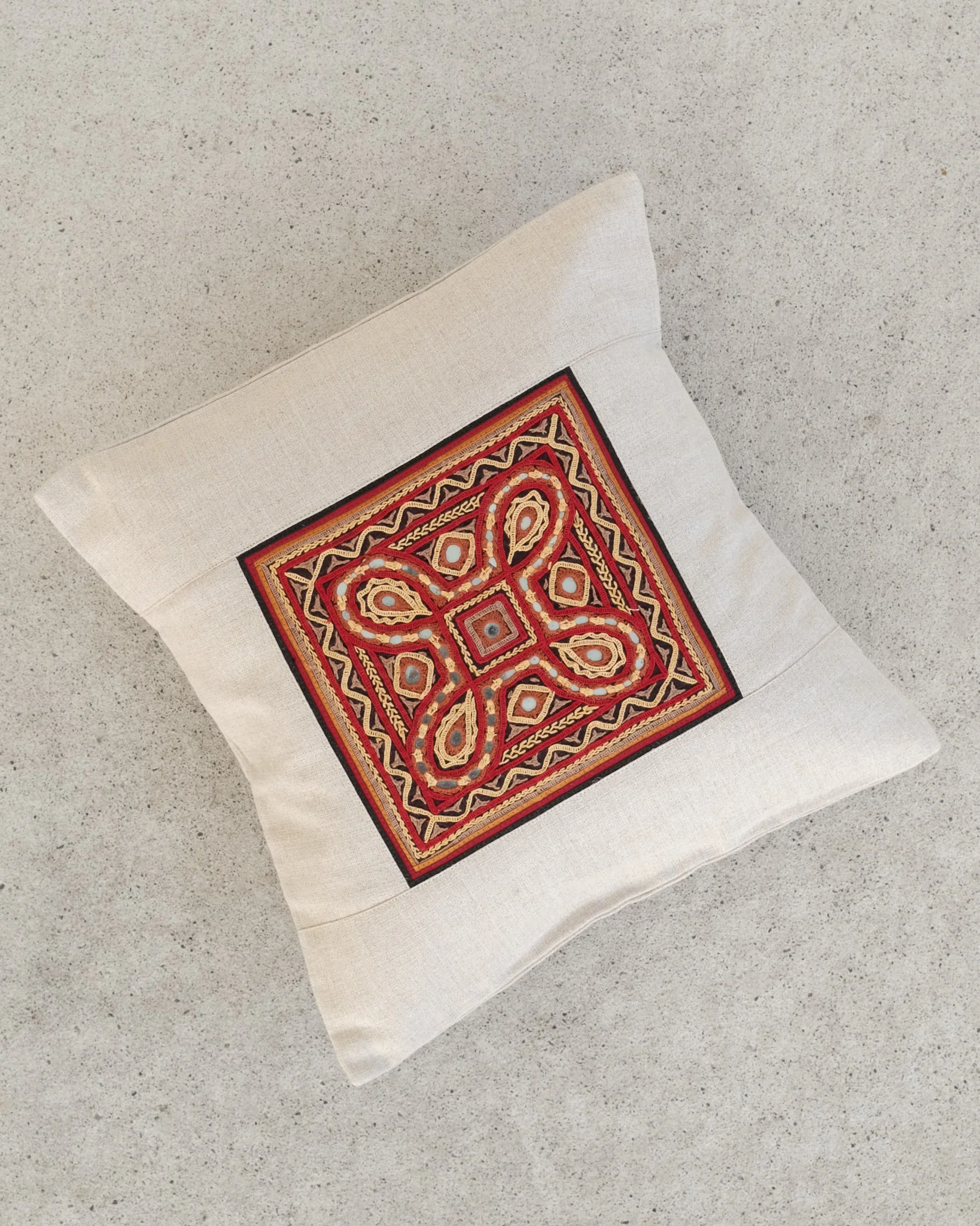 Kachchh Embroidery - 12" Cushion Cover - Ahir - Red Sky - Image 3