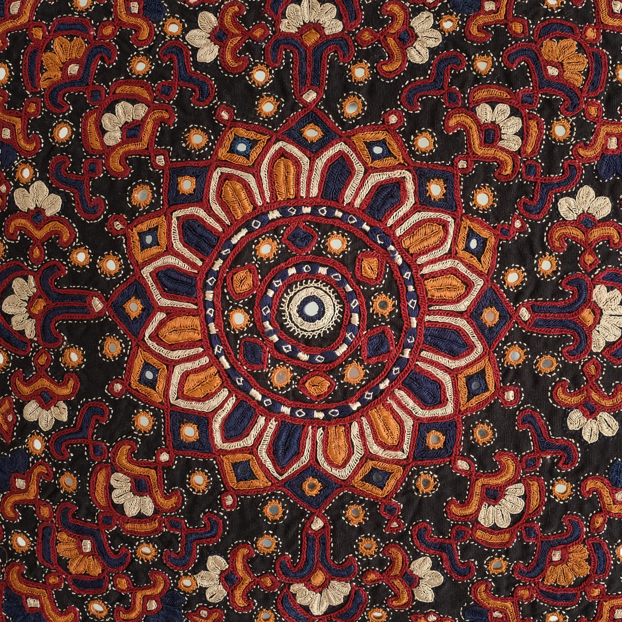 Kachchh Embroidery - 16" Cushion Cover - Meghwar - Blooms in the Night - Image 4