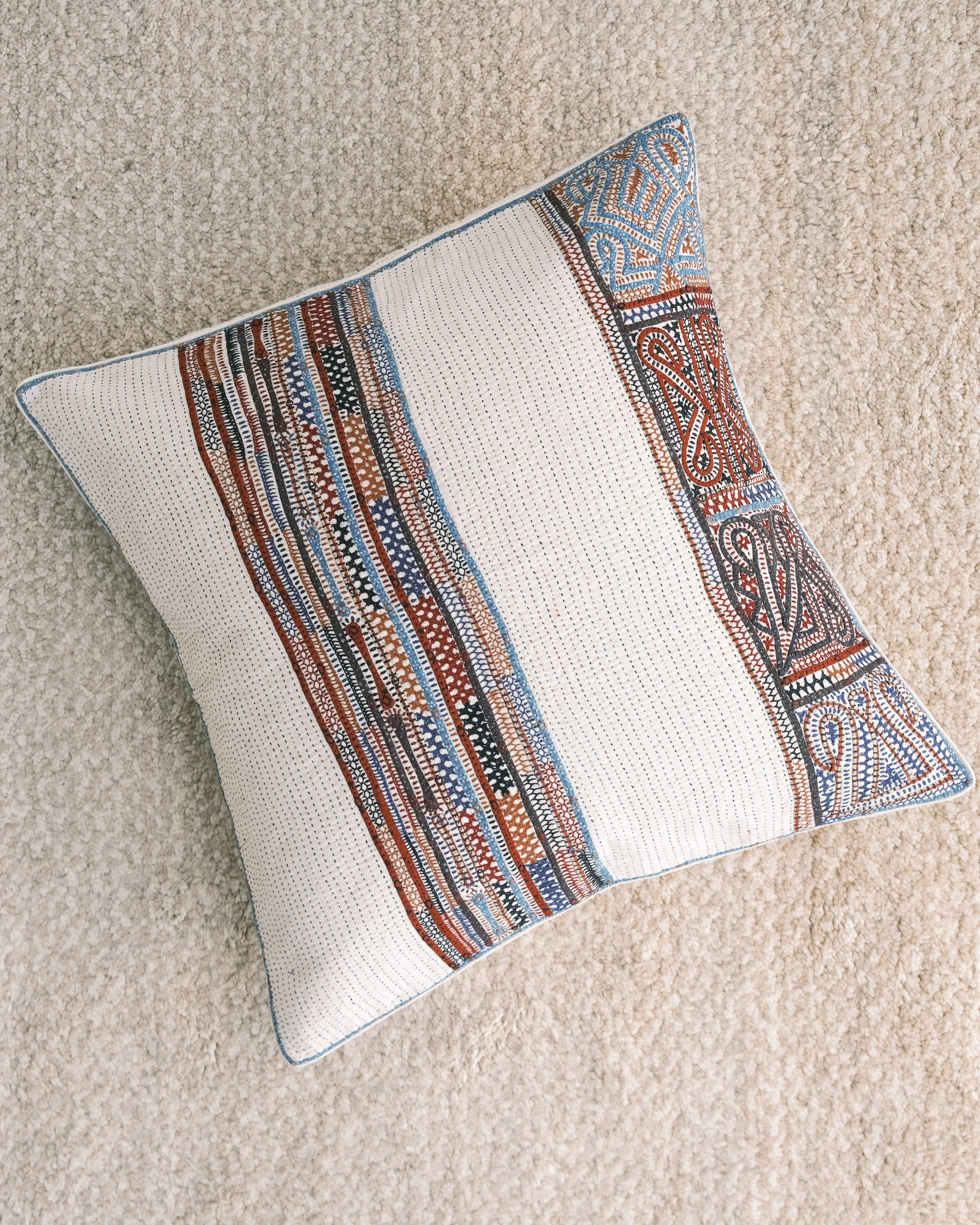 Kachchh Embroidery - 24" Cushion Cover - Dhebaria Rabari - Village Life - Image 2
