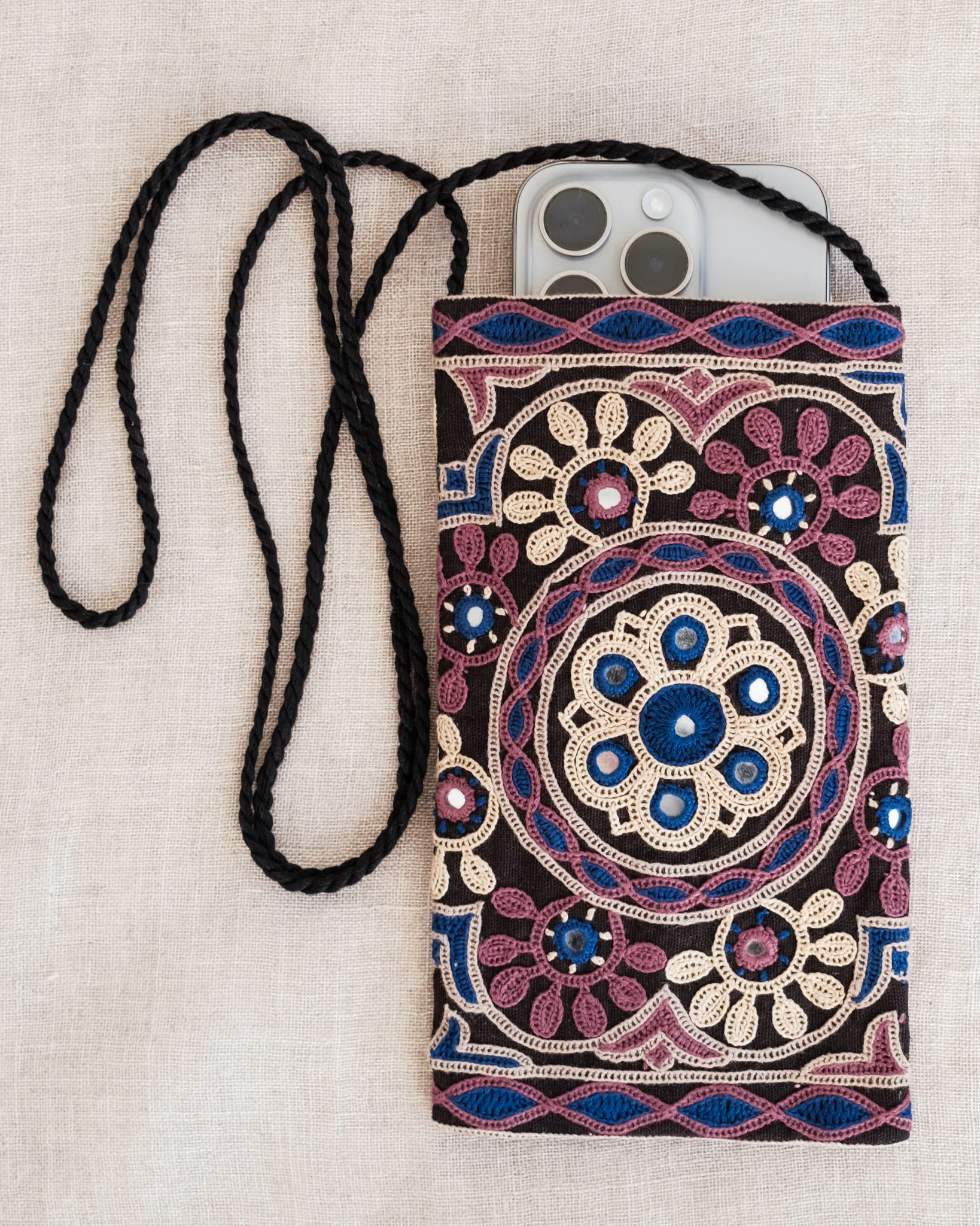 Kachchh Embroidery - Phone Pouch - Ahir - Violet - Image 2