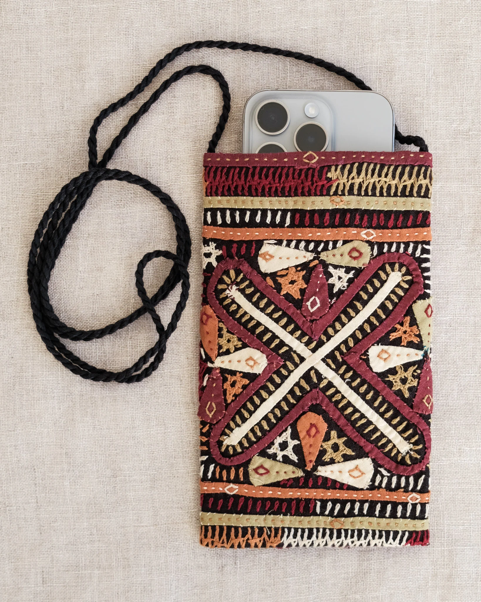 Kachchh Embroidery - Phone Pouch - Dhebaria Rabari - Cosmic - Image 2