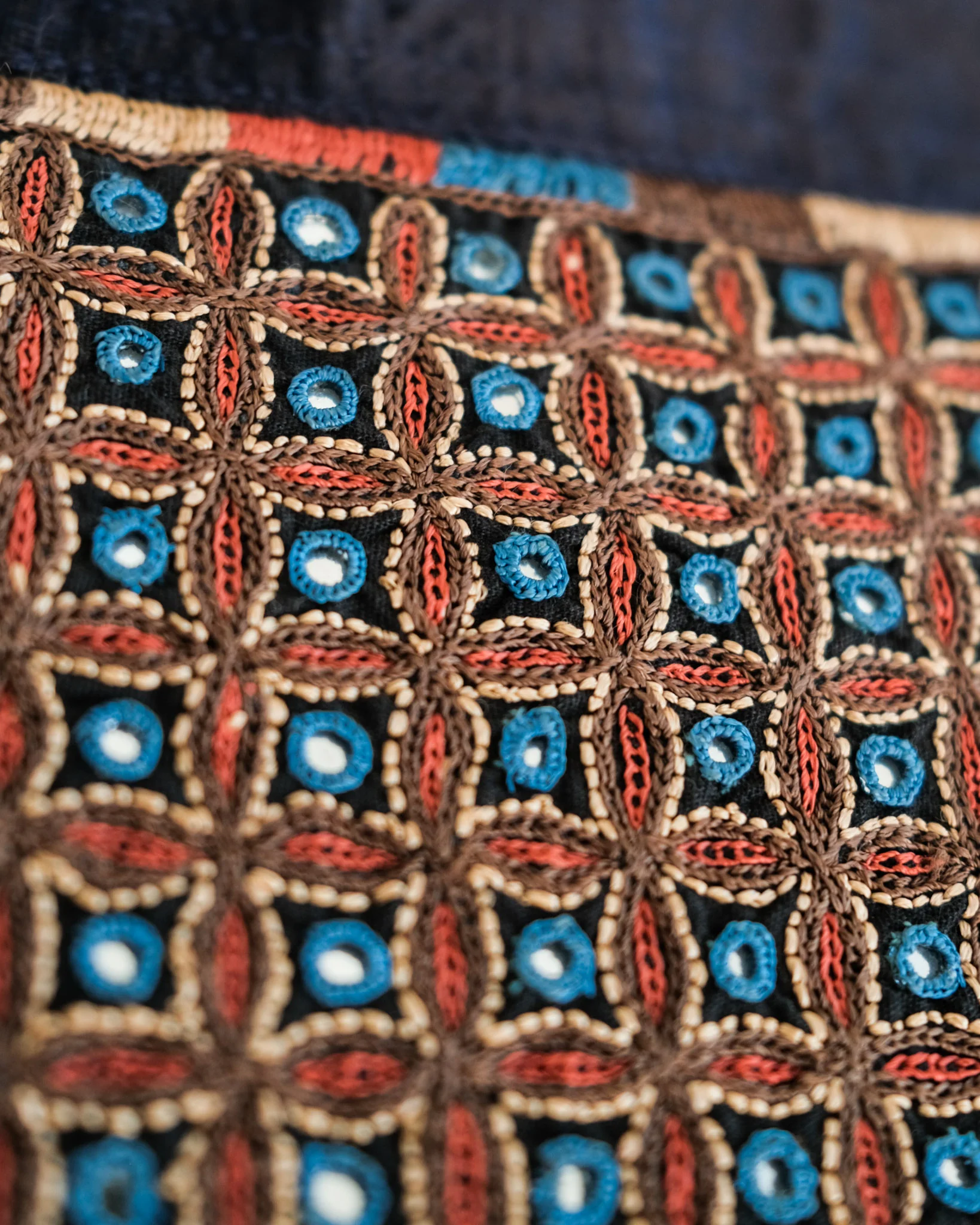 Kachchh Embroidery - Shoulder Bag - Mutwa - Indigo Stars - Image 2