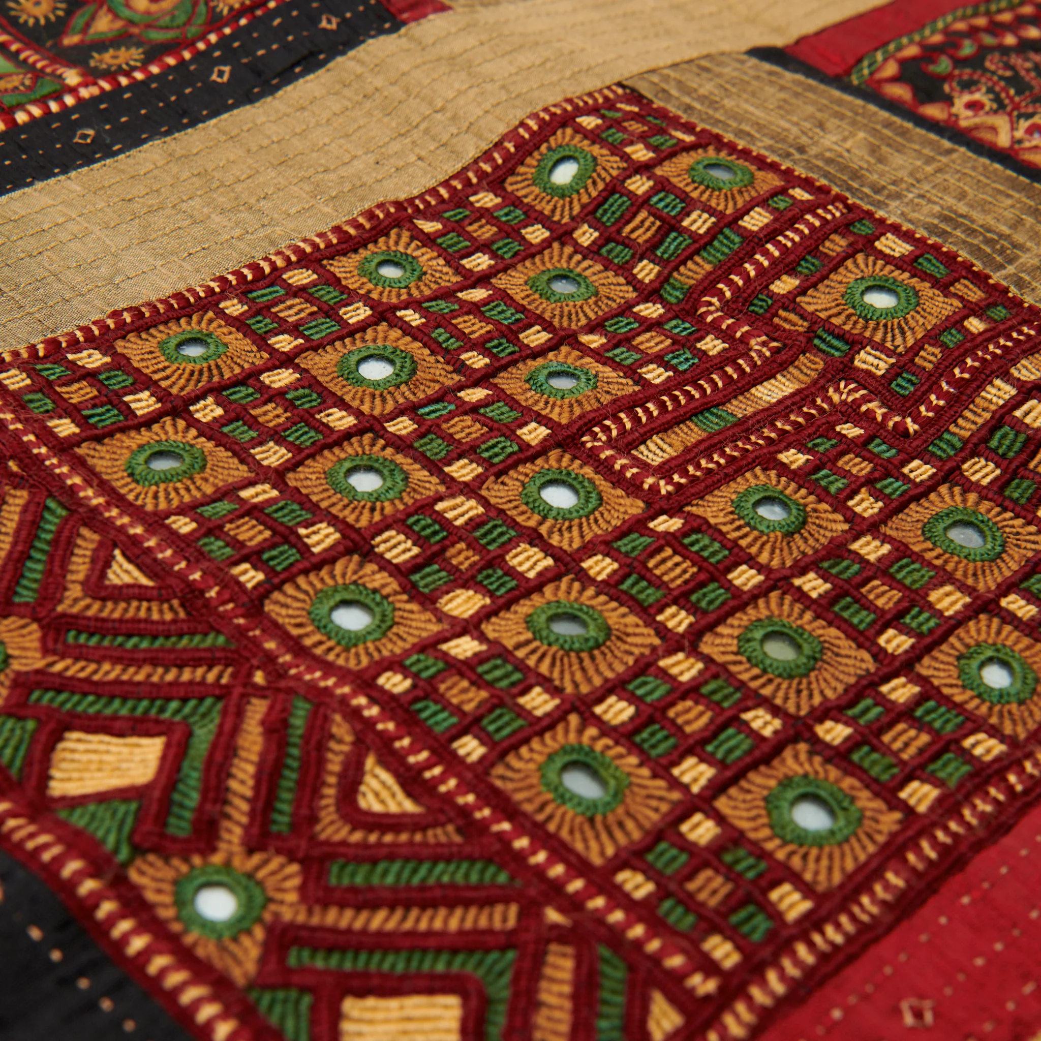 Kachchh Hand Embroidered Wall Hanging - Group Showcase - Golden Lights - Image 4