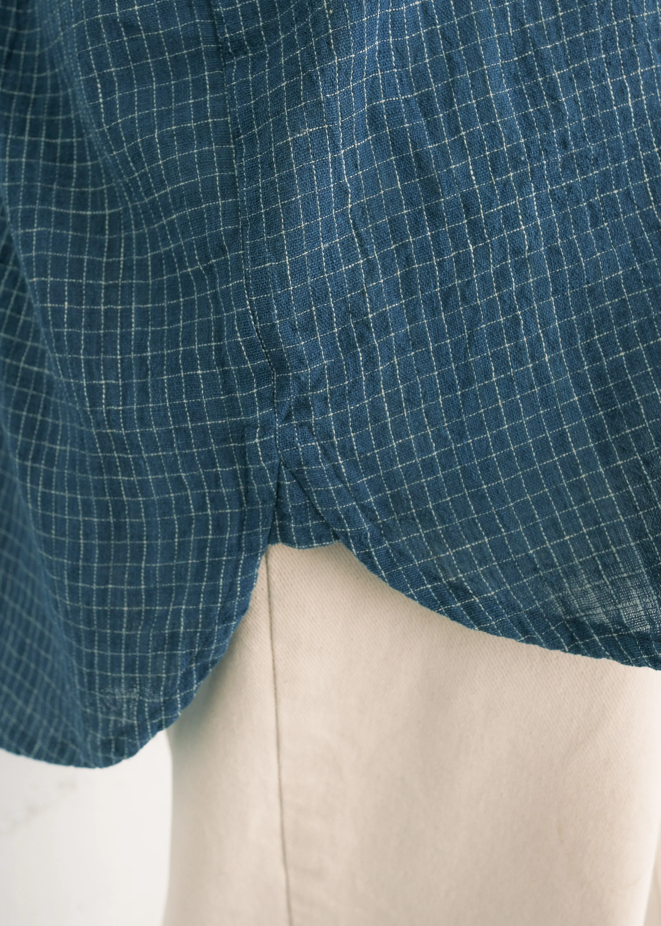 Kailash Shirt - Handwoven Kala Cotton - Pacific - Image 5