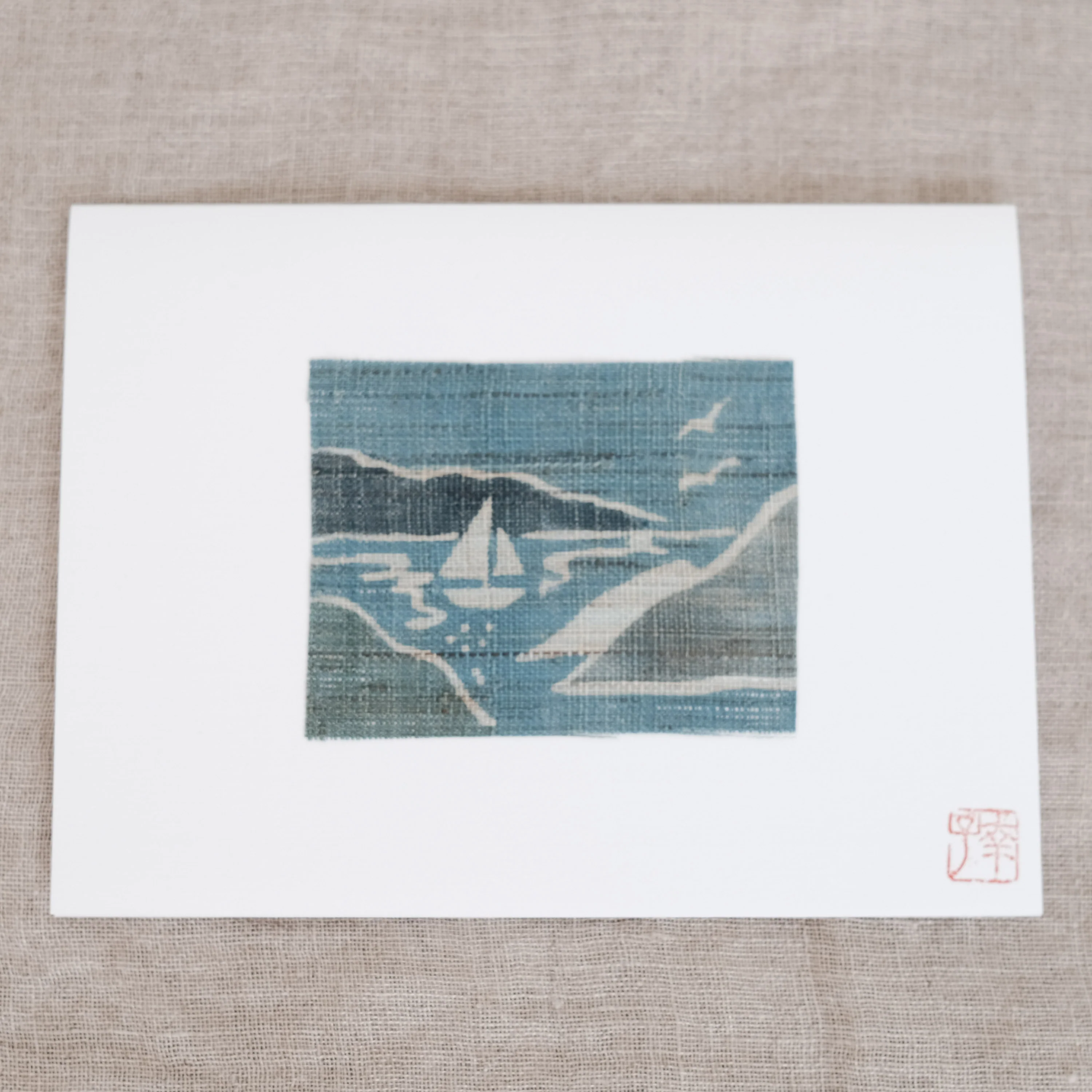 Katazome Card by Yukiko Blackwell - Sailboat