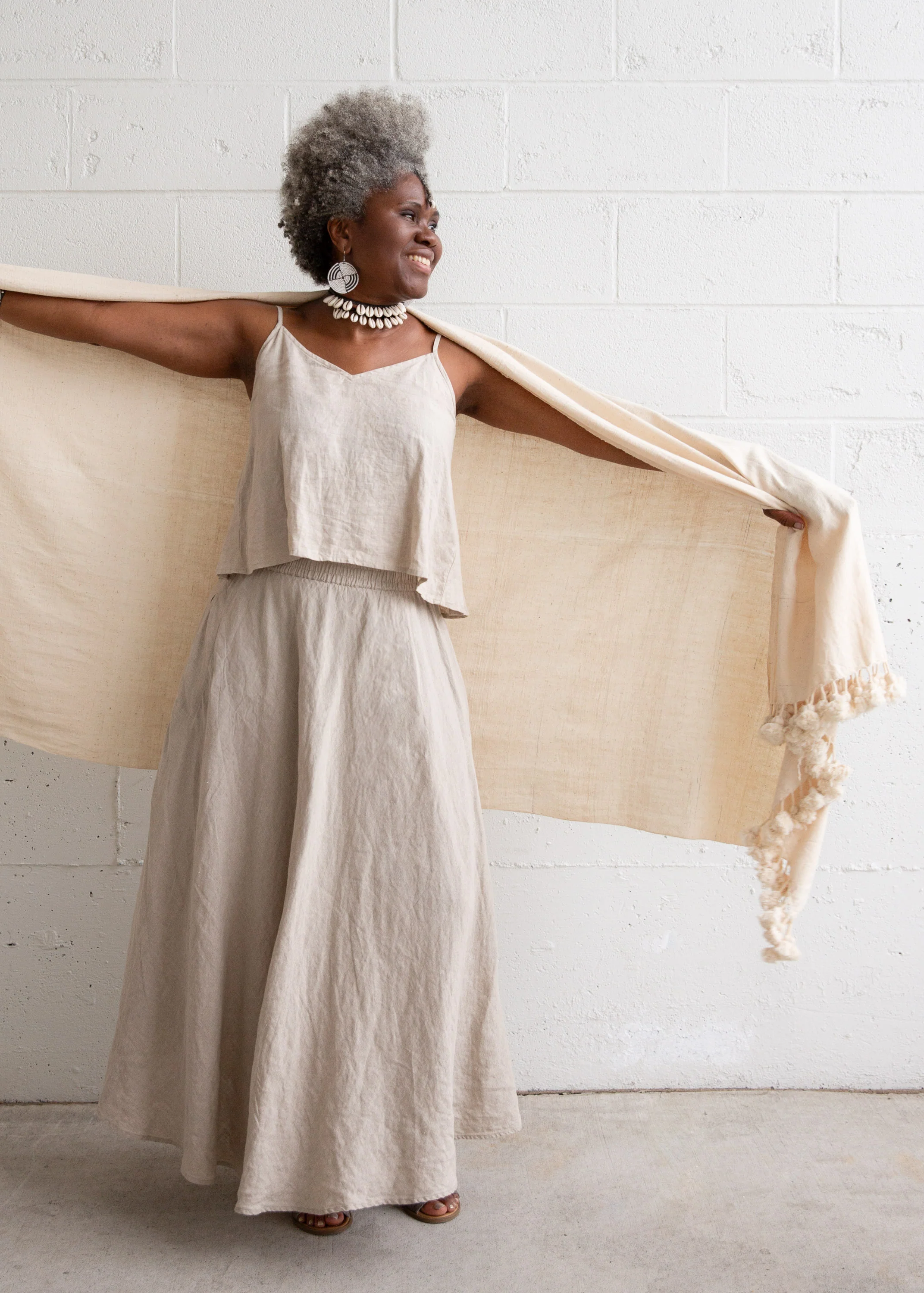 Khula Skirt - Natural Linen - Dyeable