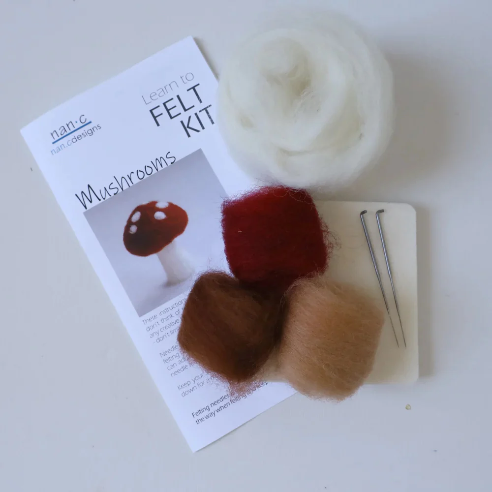 Learn to Felt Kit - Mushrooms - Image 4