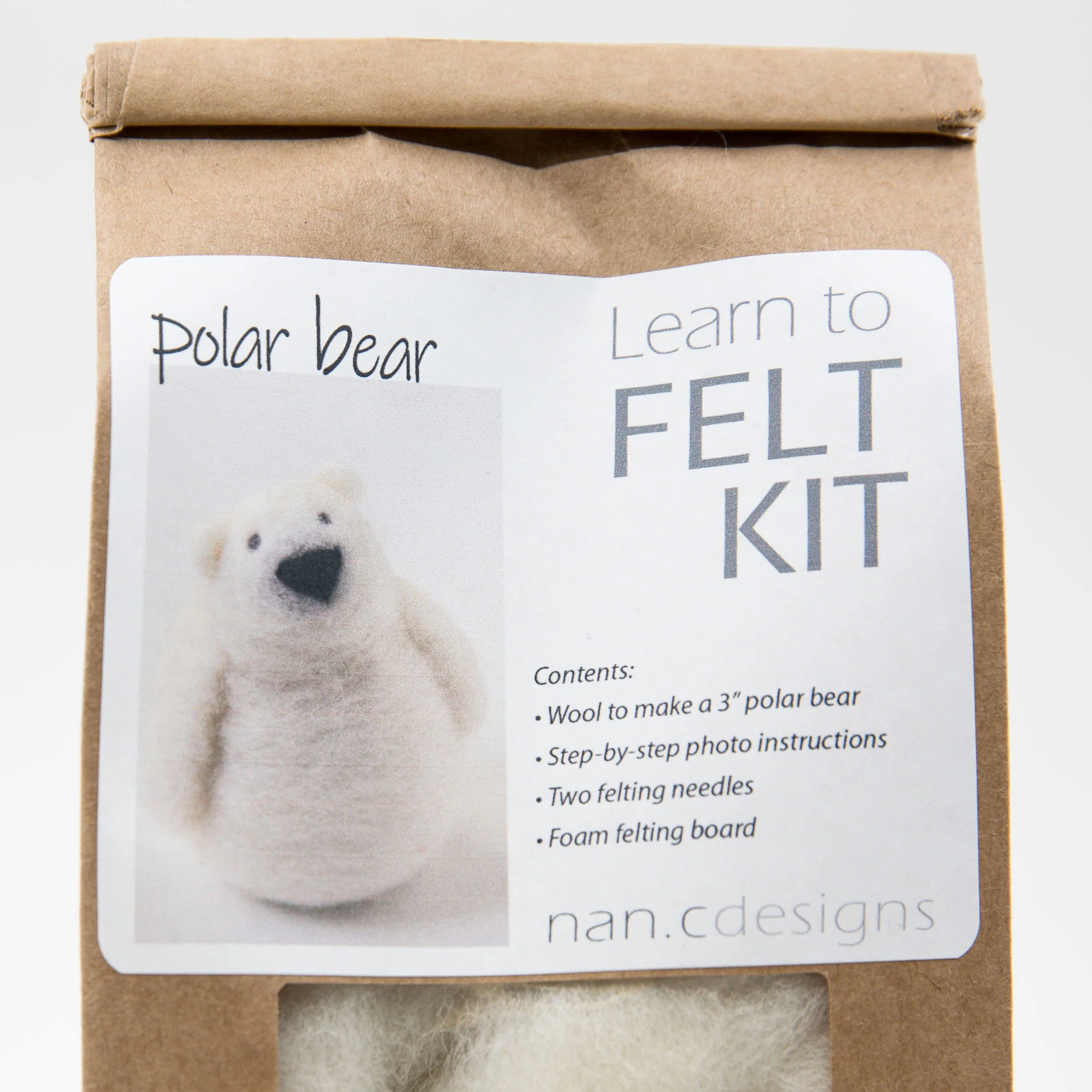 Learn to Felt Kit - Polar Bear - Image 5