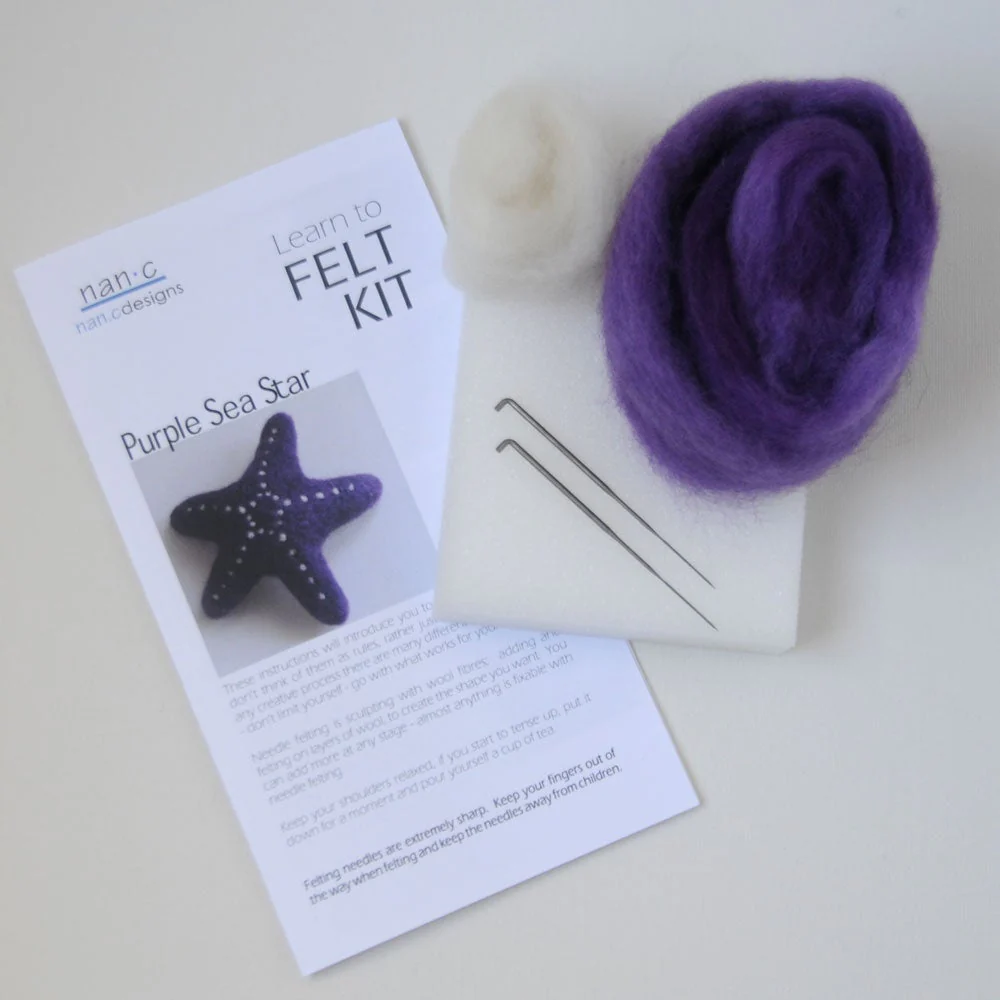 Learn to Felt Kit - Purple Sea Star - Image 4