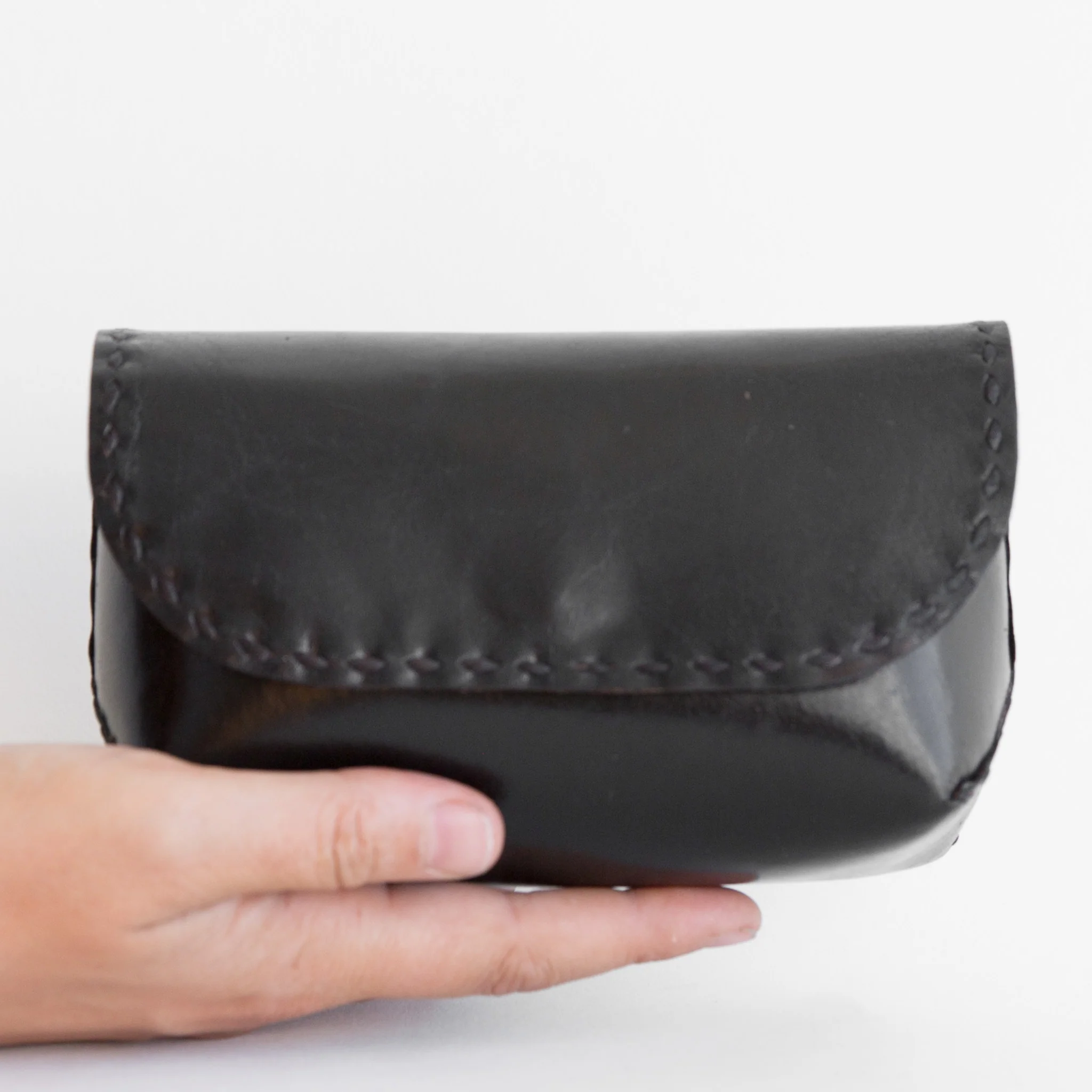 Leather Basic Pouch - Black