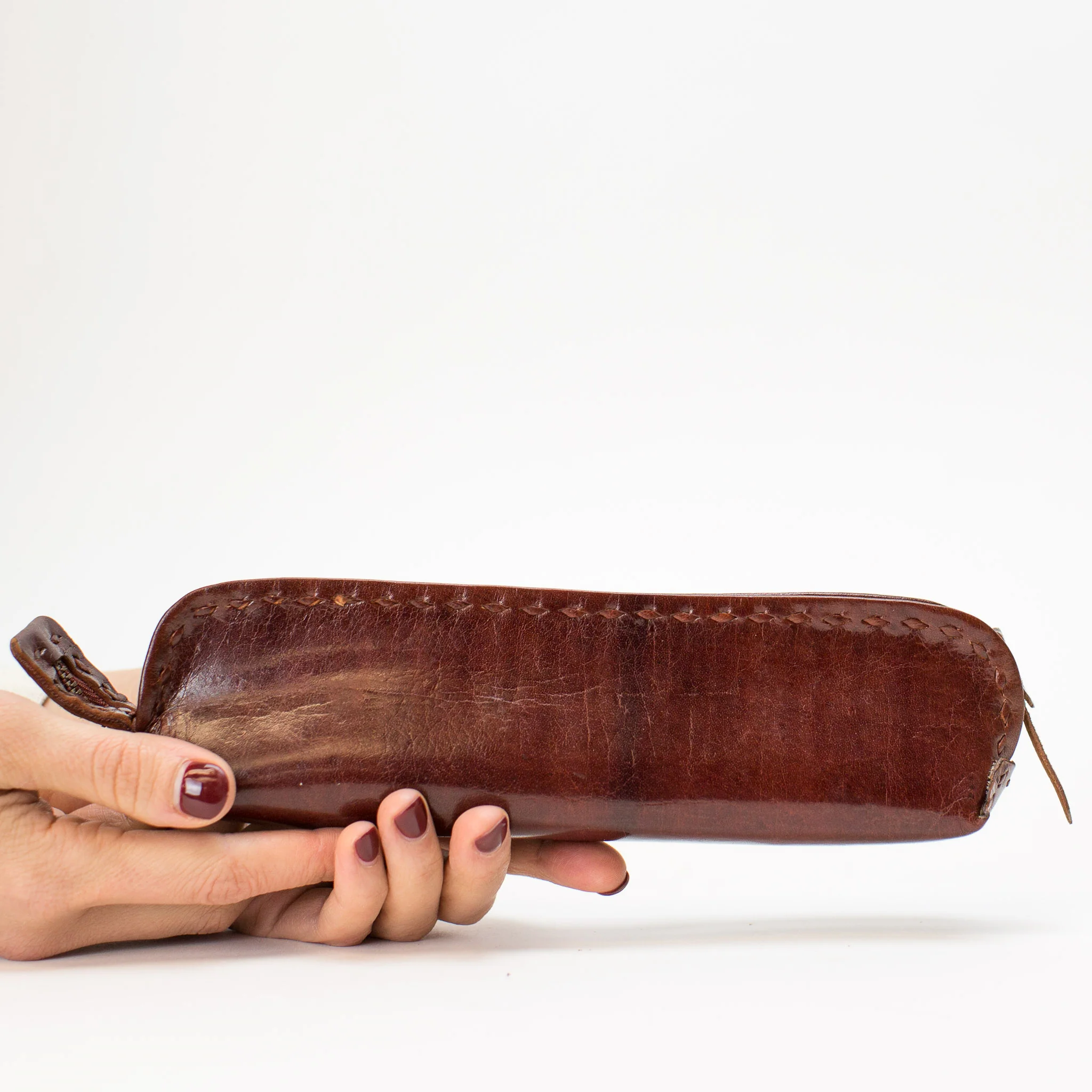 Leather Brush Case - Red - Image 2