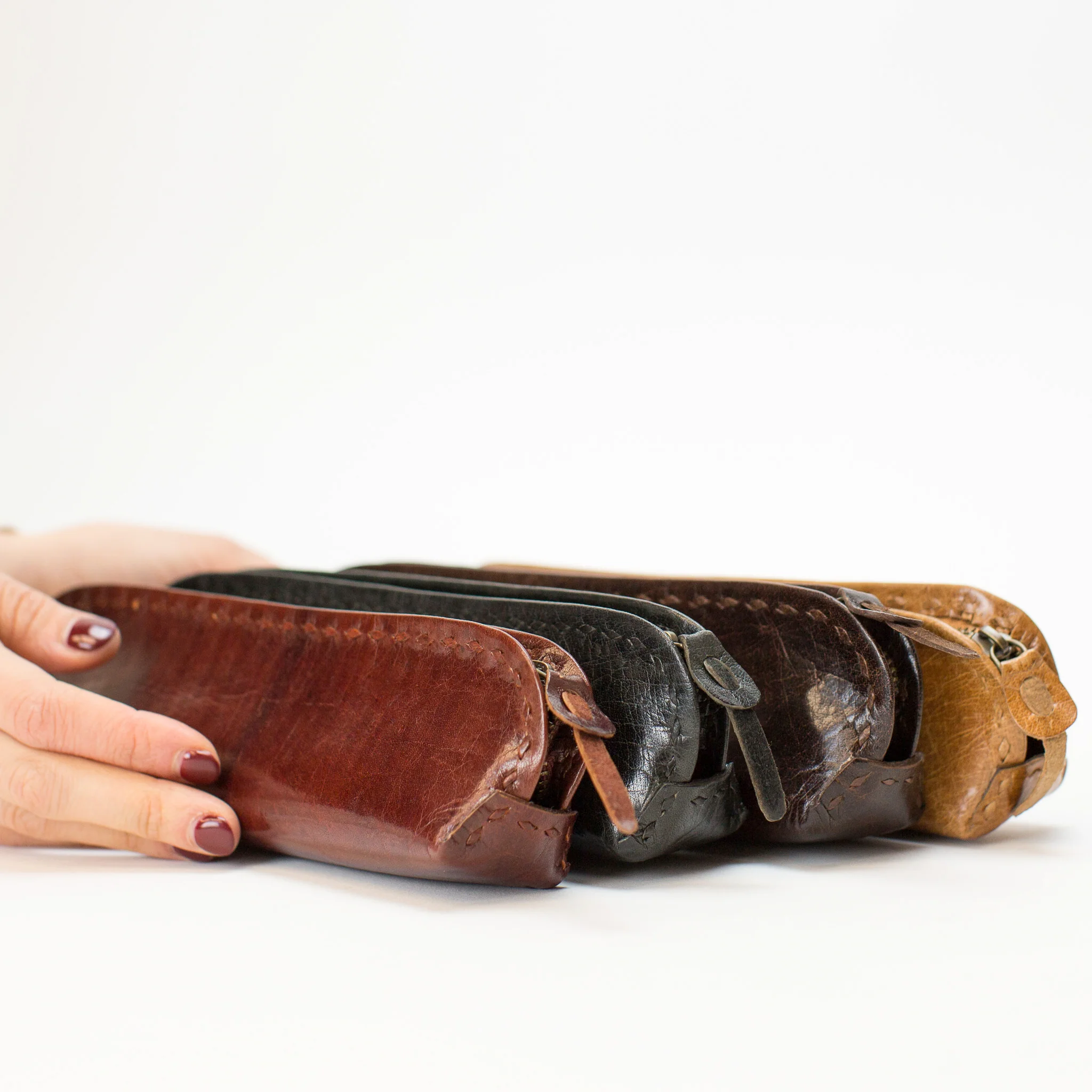 Leather Brush Case - Red - Image 3