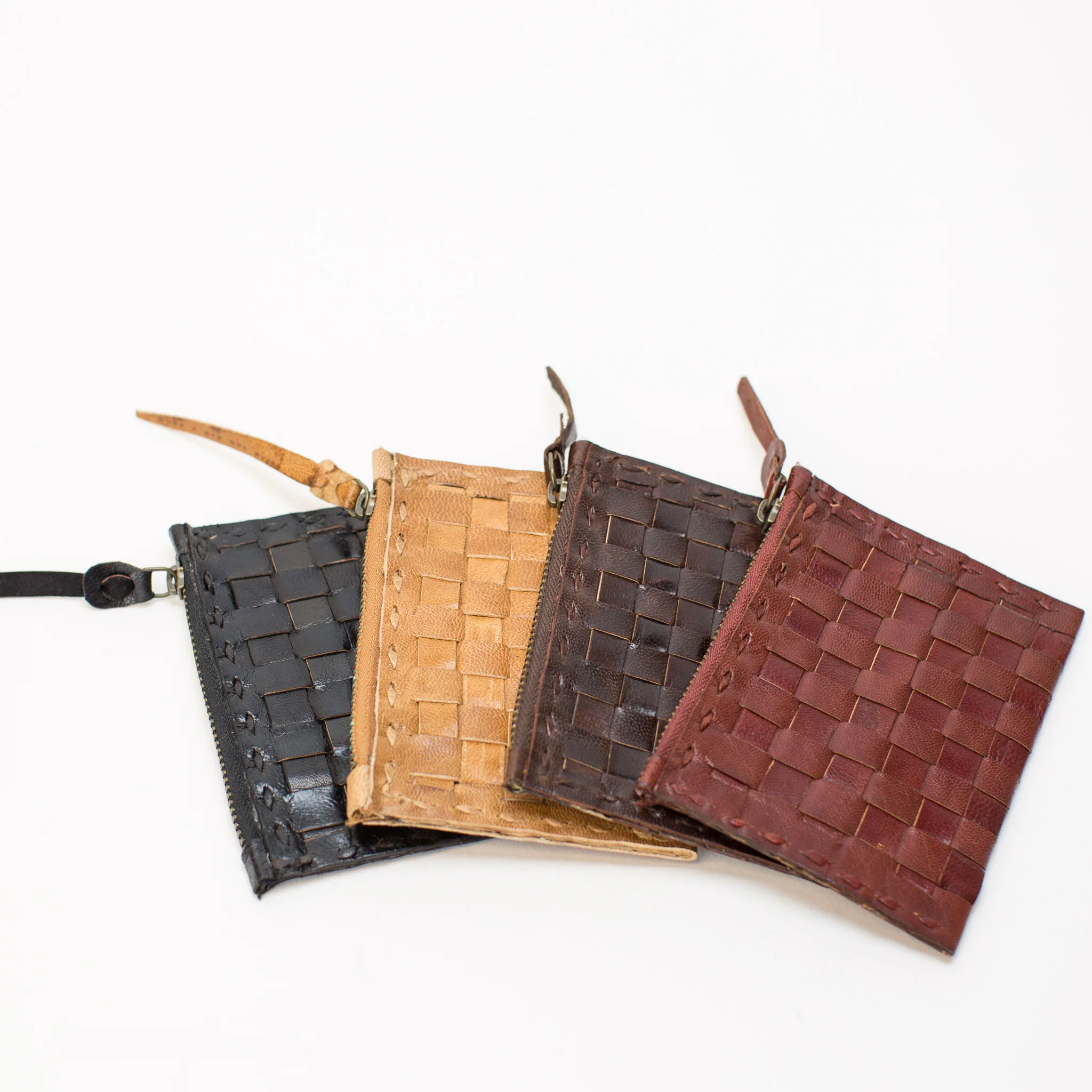 Leather Woven Card Case - Small - Brown - Image 5