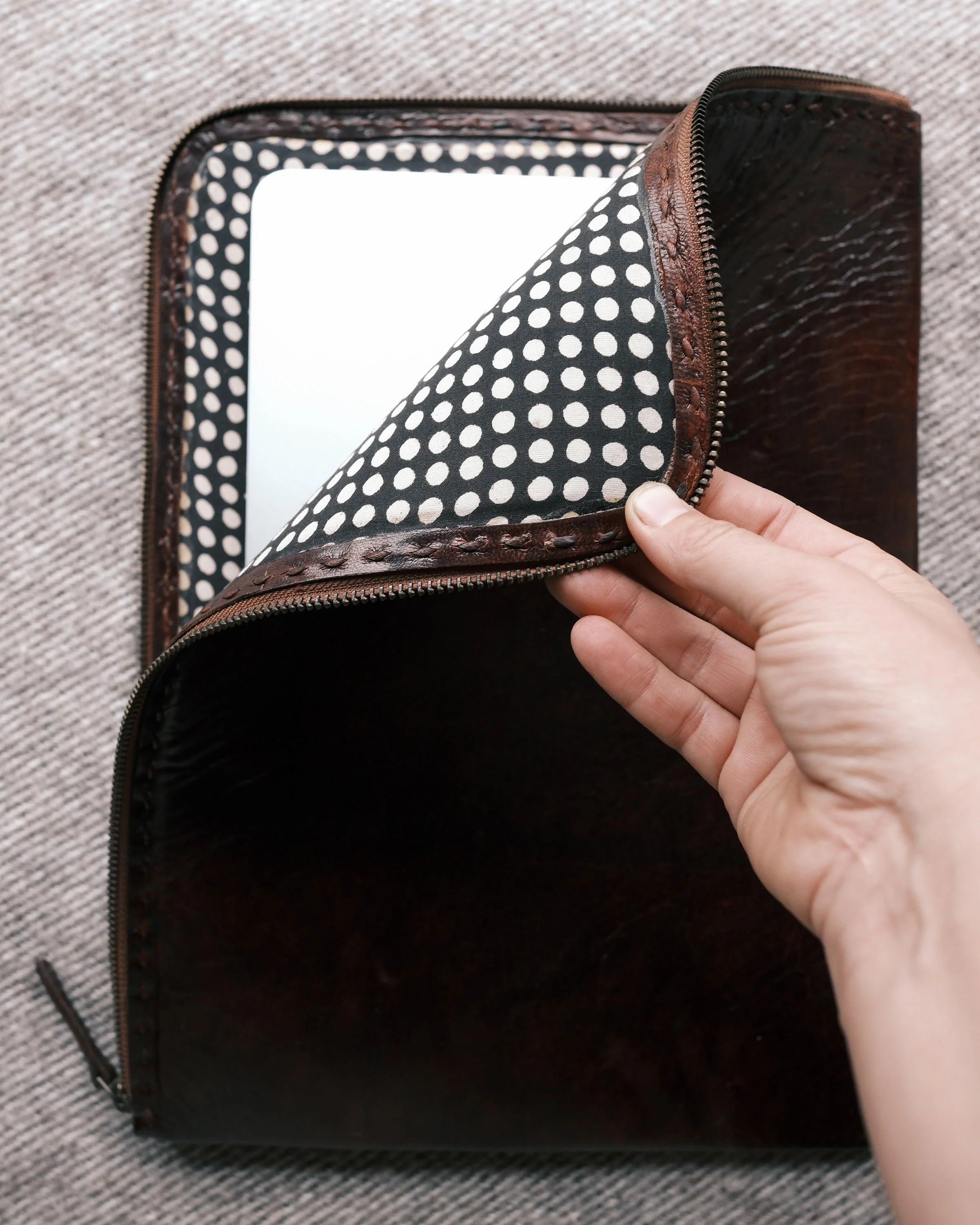 Leather Laptop Case - Brown
