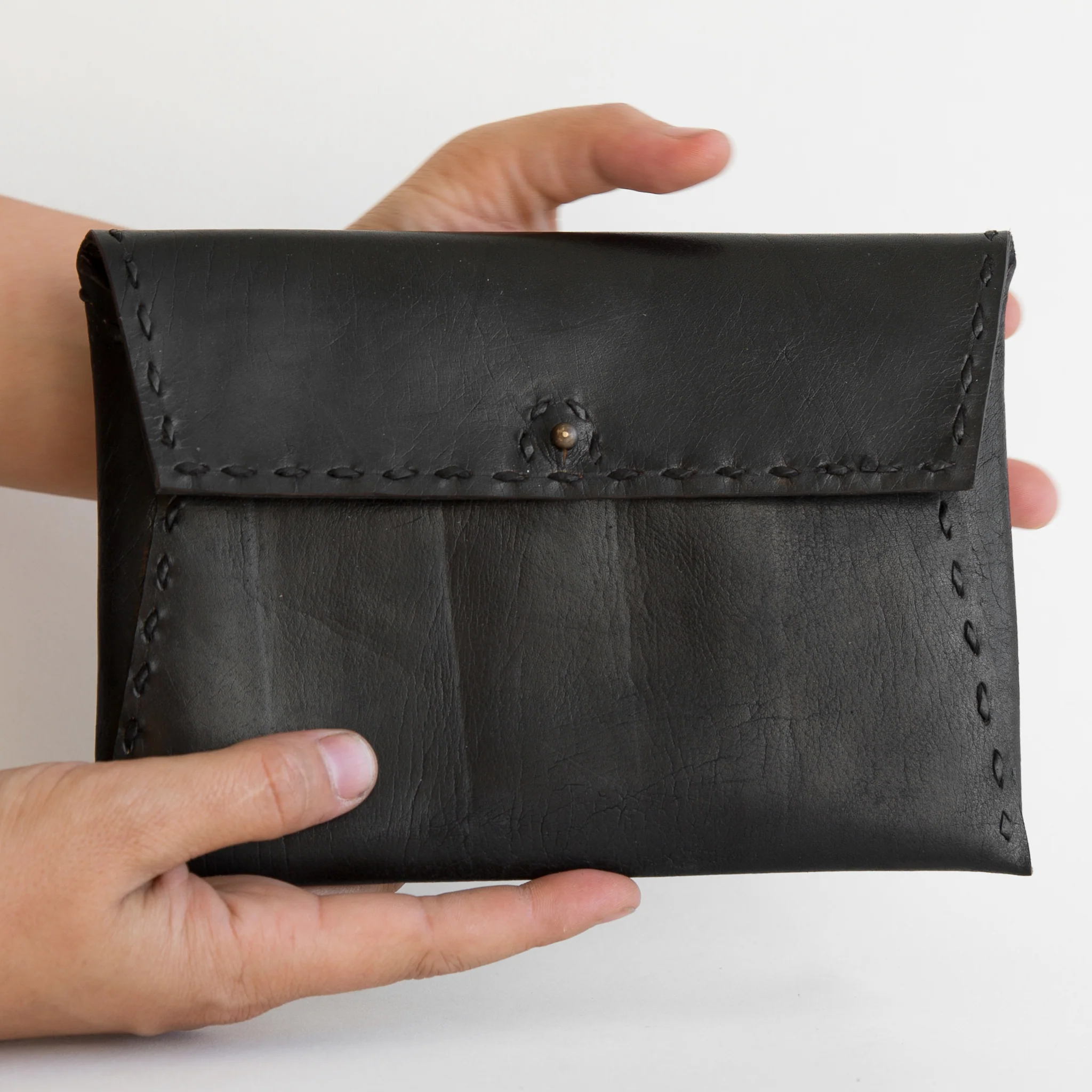Leather Envelope Pouch - Black - Image 4