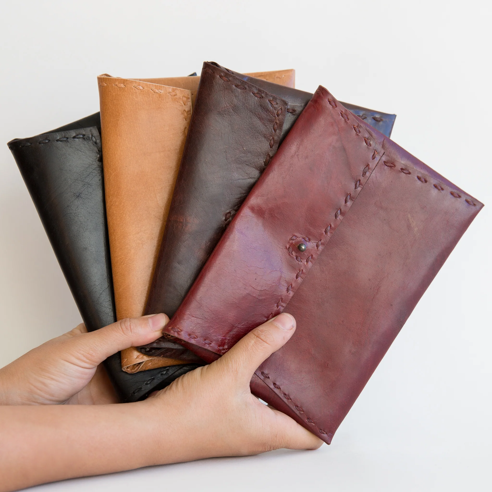Leather Envelope Pouch - Black - Image 5