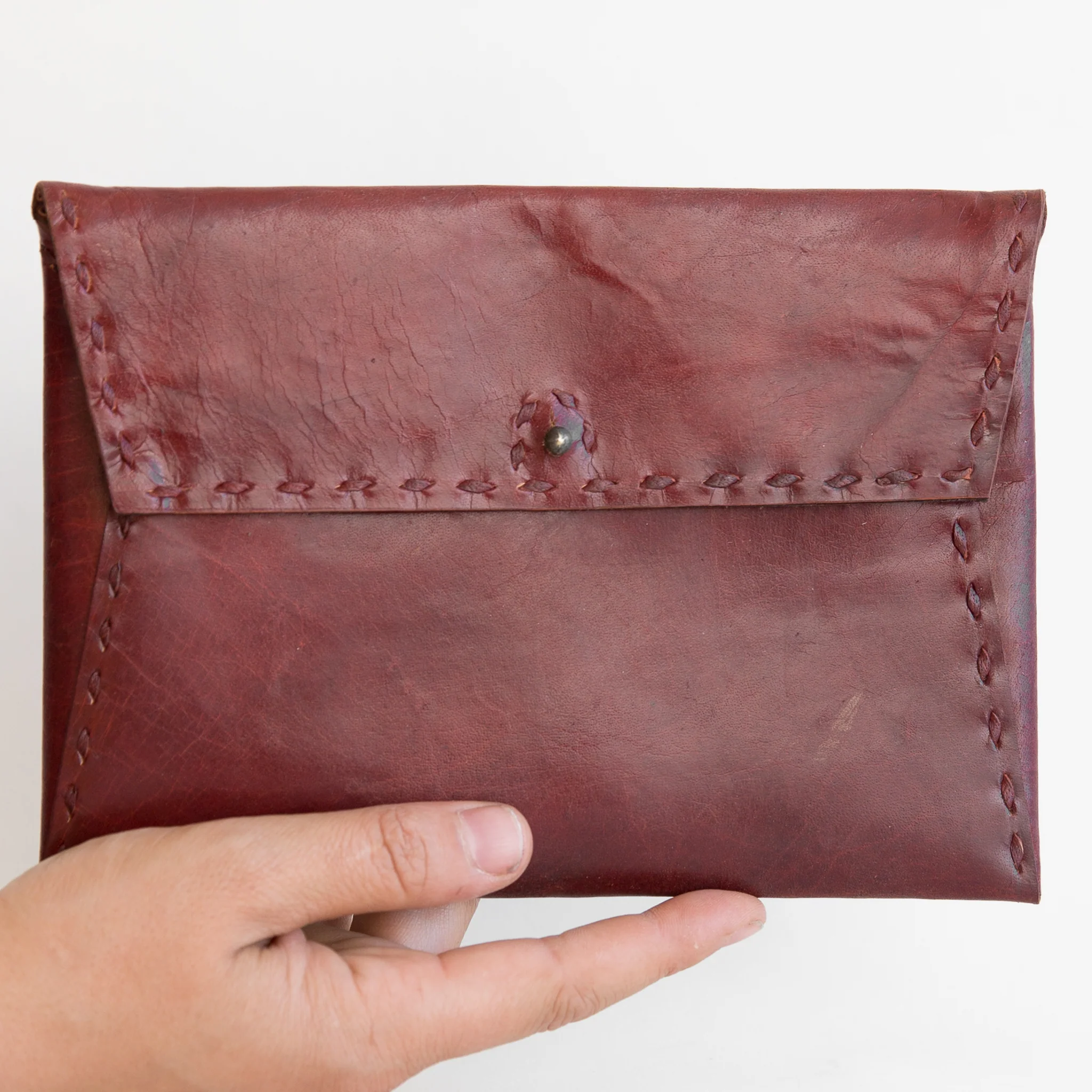 Leather Envelope Pouch - Red - Image 3