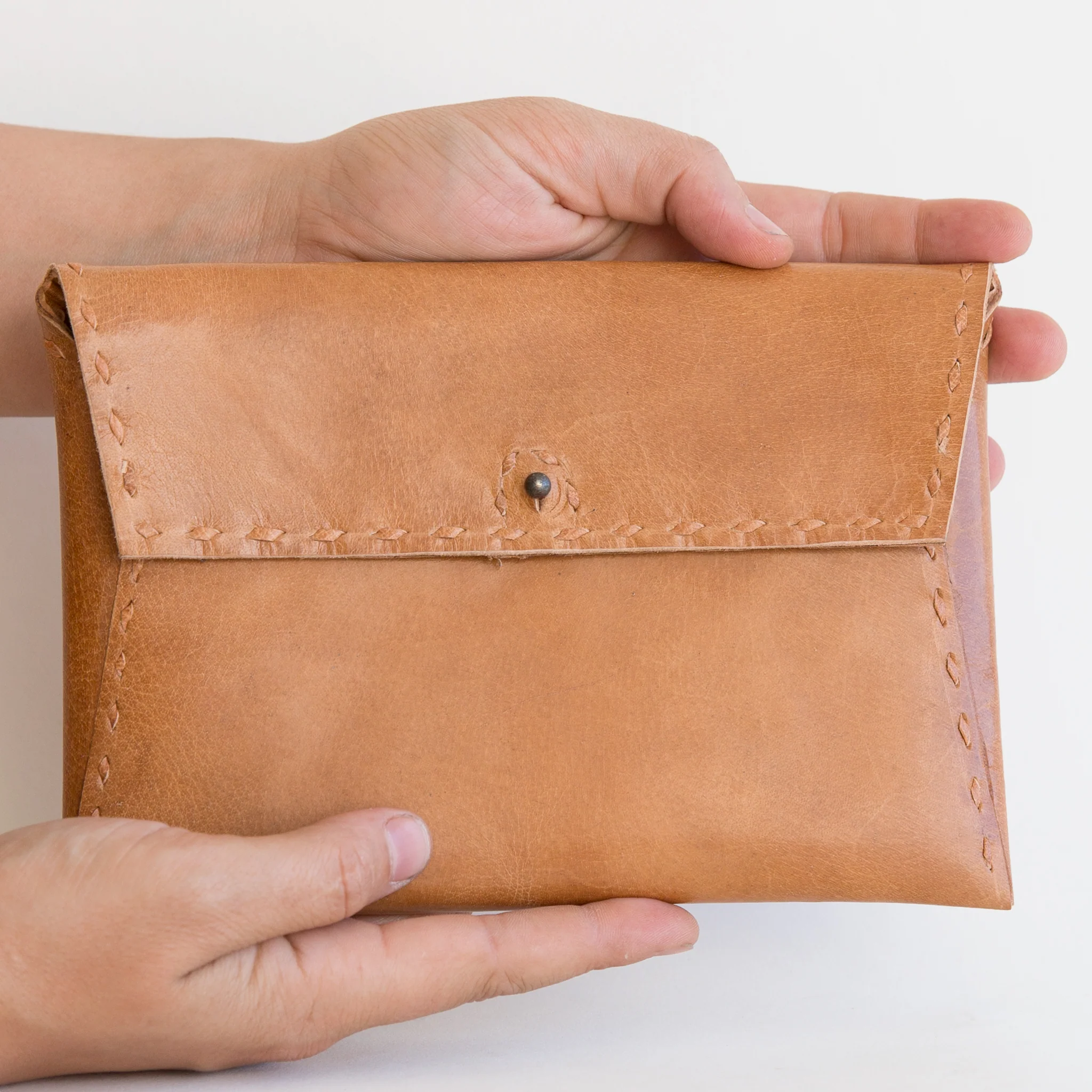 Leather Envelope Pouch - Tan - Image 2