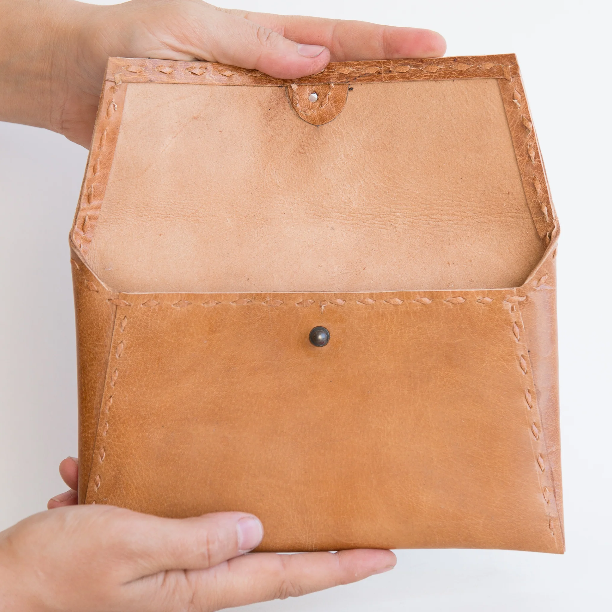 Leather Envelope Pouch - Tan - Image 3
