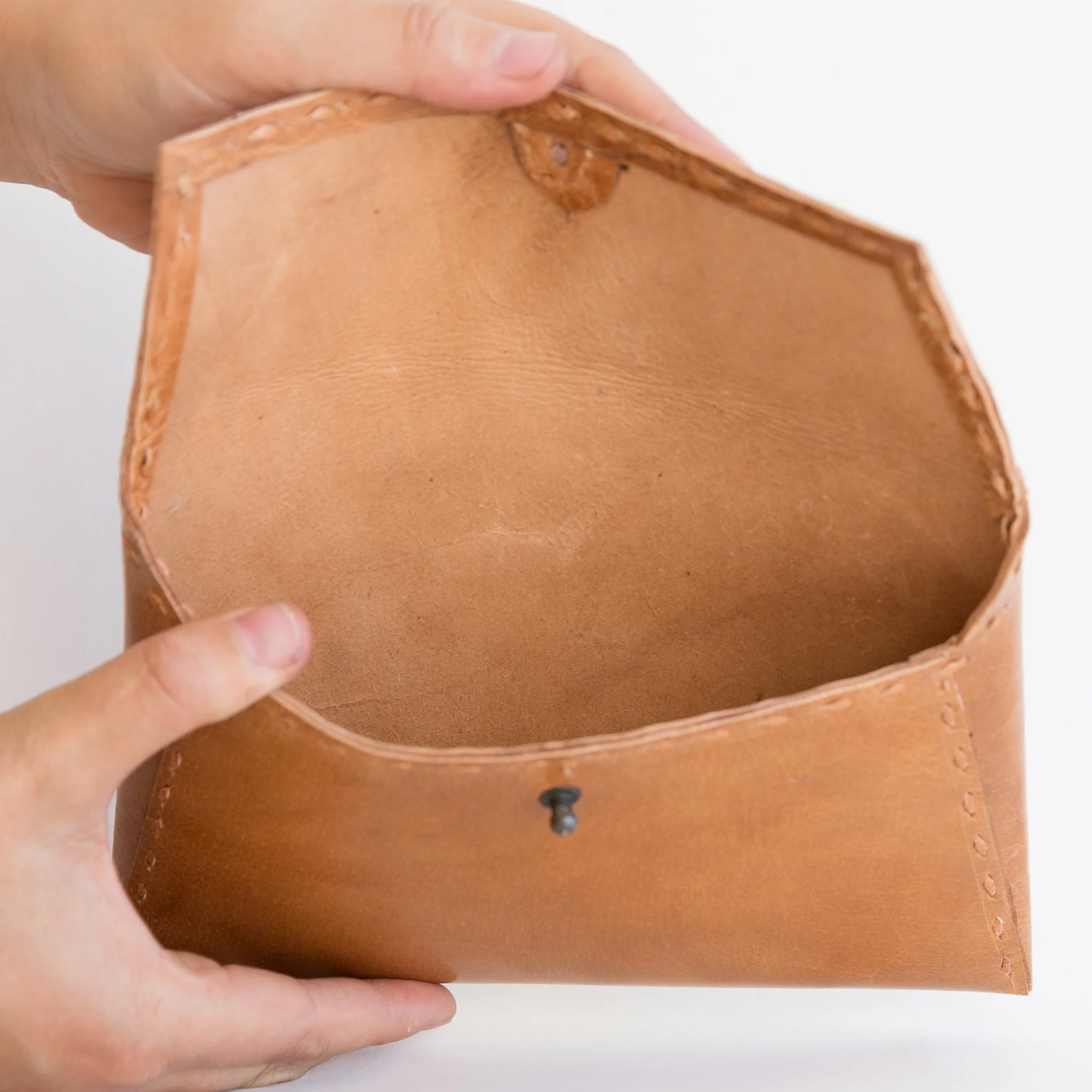 Leather Envelope Pouch - Tan - Image 4