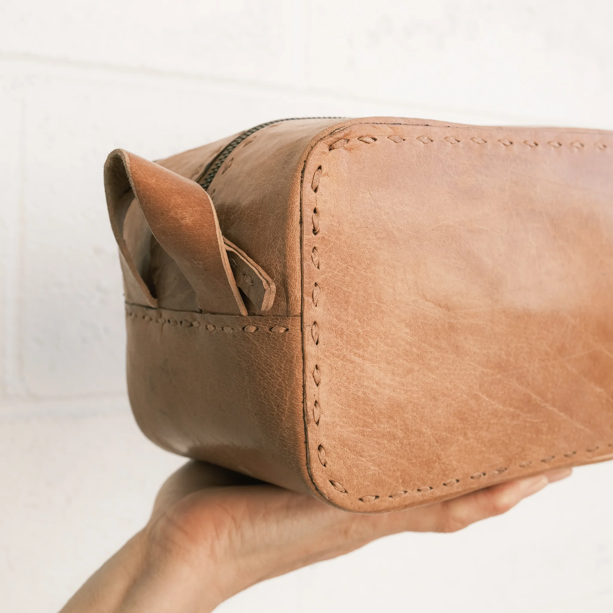 Leather Travel Pouch - Tan - Image 5