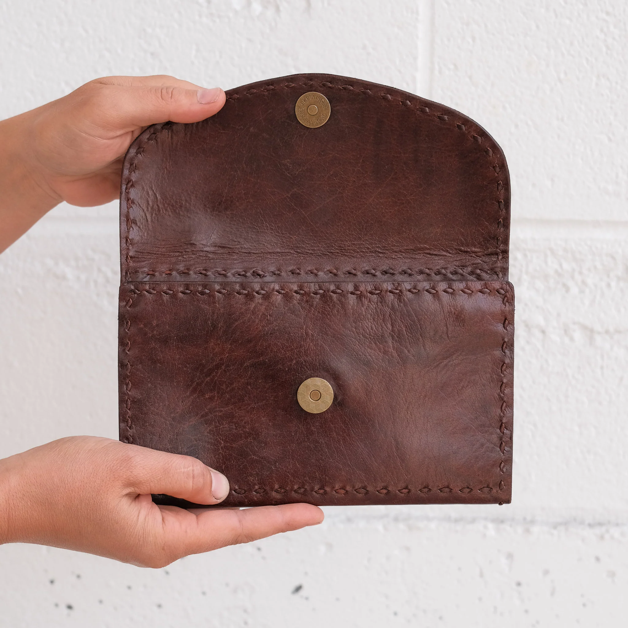 Leather Trifold Wallet - Brown - Image 3