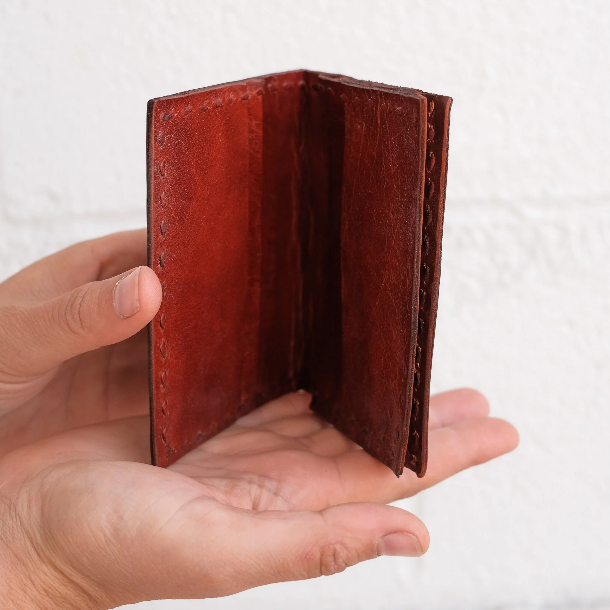 Leather Wallet Simple - Red - Image 3