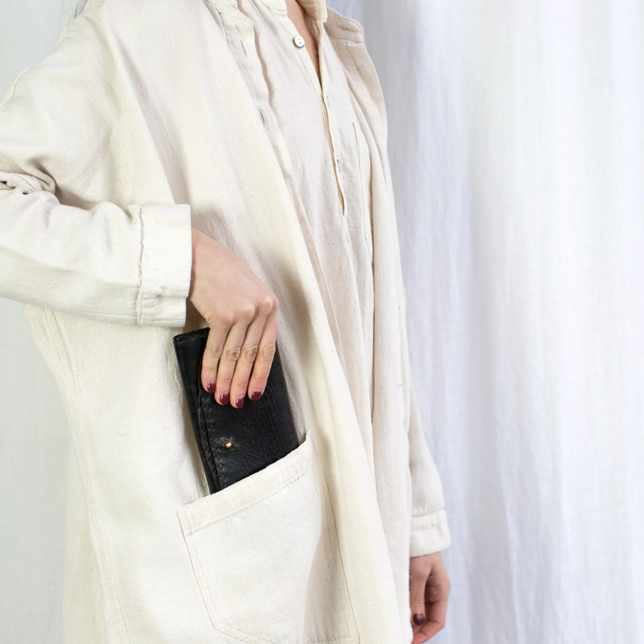Leather Wallet Envelope - Black - Image 4