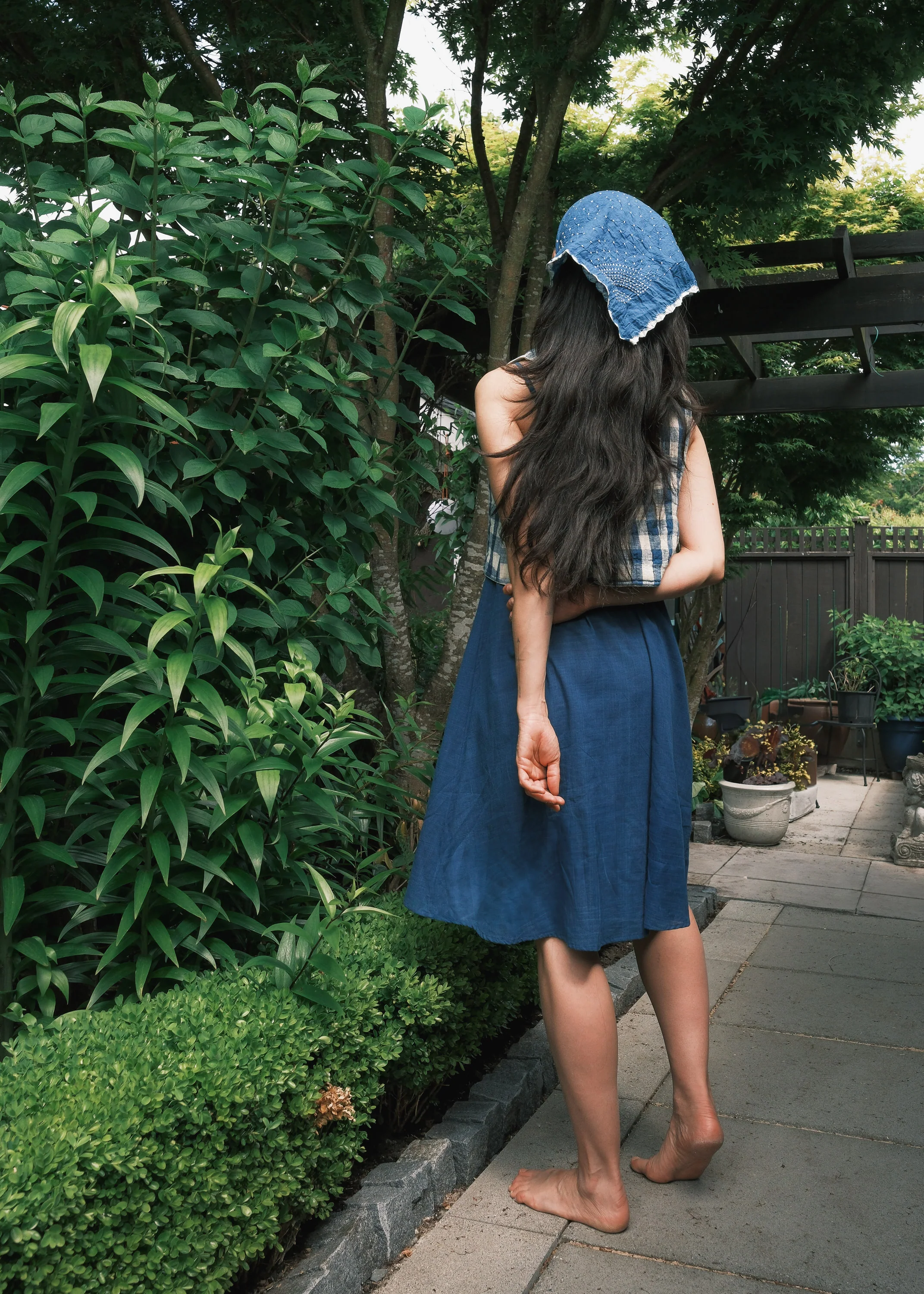 Liberty Dress - Handwoven Cotton - Indigo - Image 5