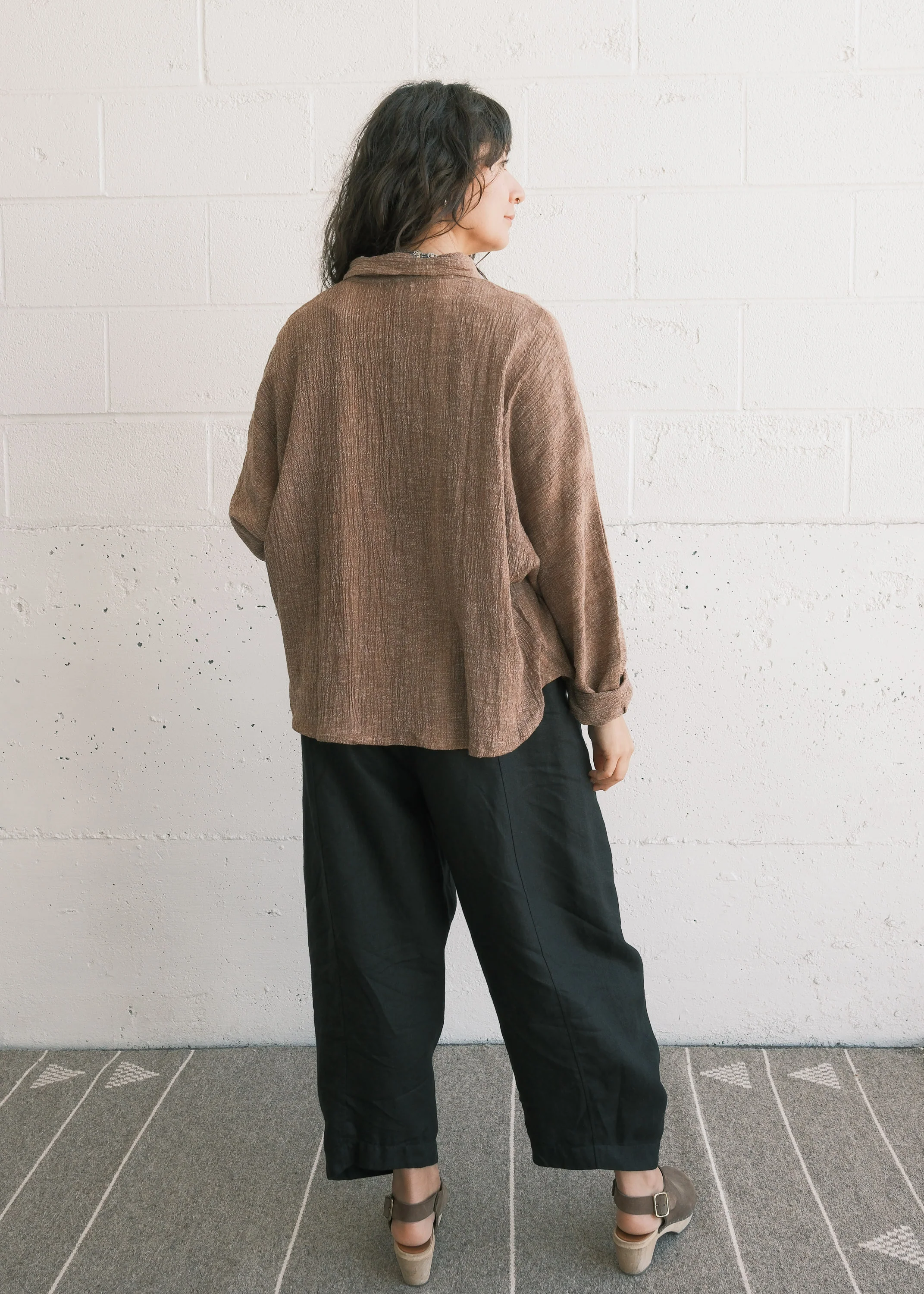 Manali Shirt - Handspun Handwoven Kala Cotton - Cinnamon - Image 5