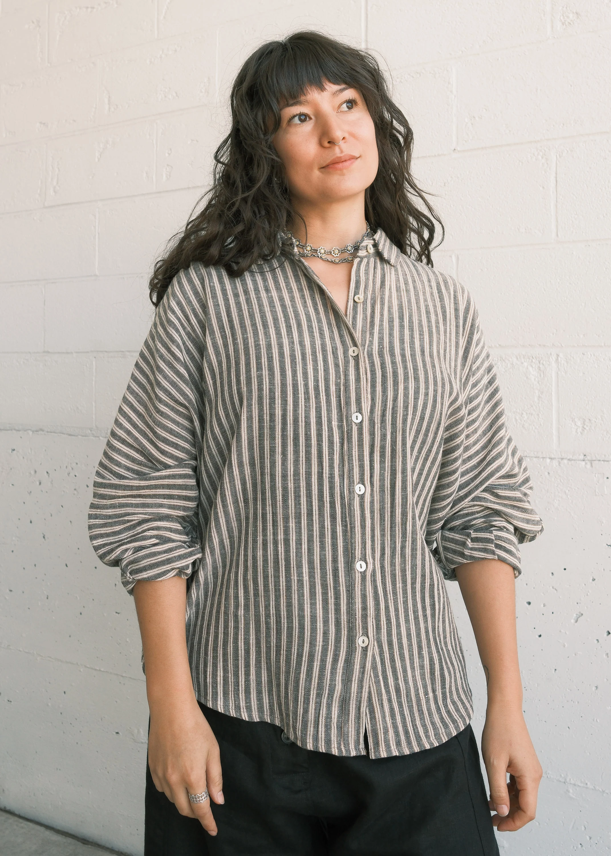 Manali Shirt - Handspun & Handwoven Organic Cotton - Papyrus - Image 3