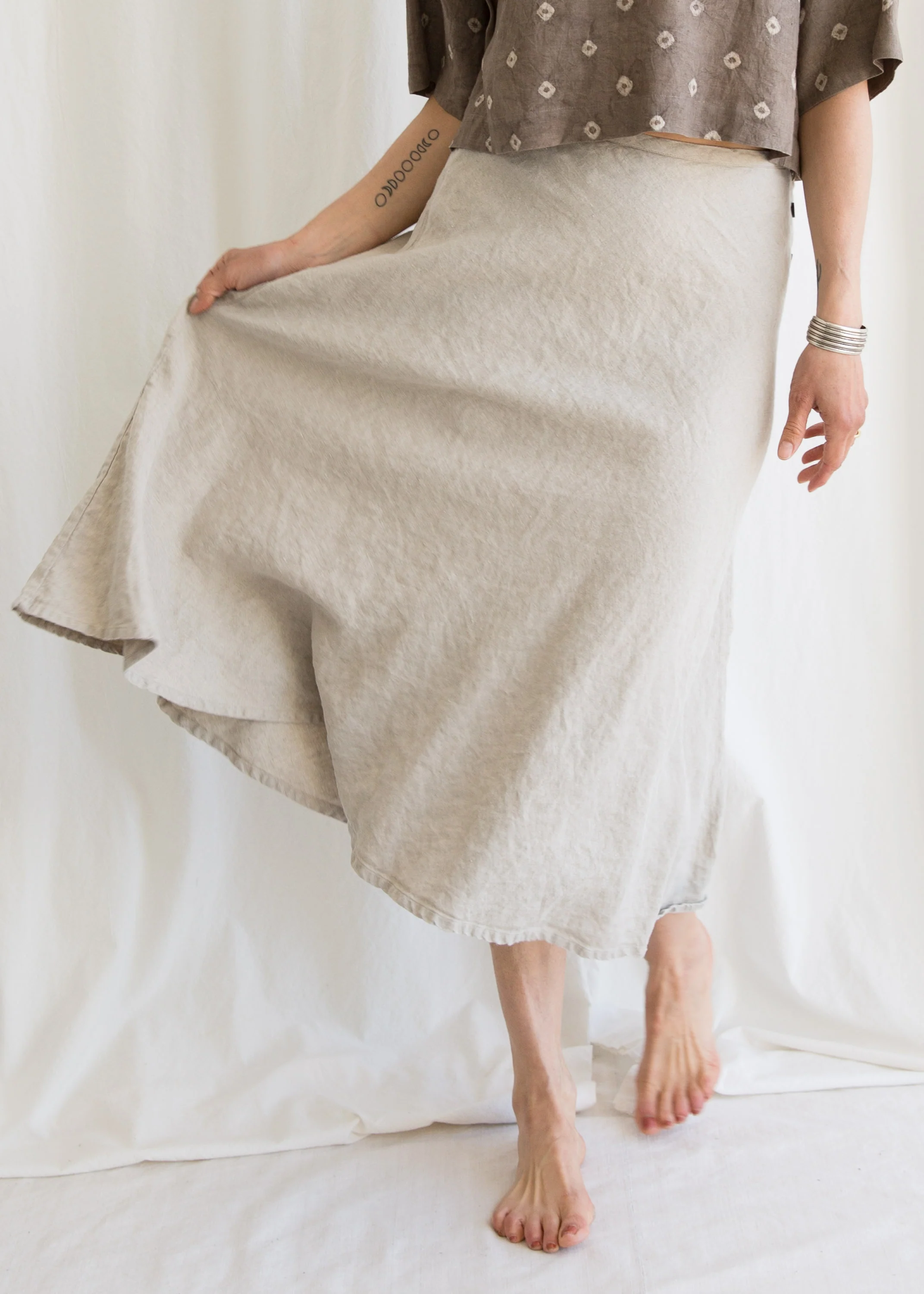 Marrakech Bias Skirt - Linen - Natural