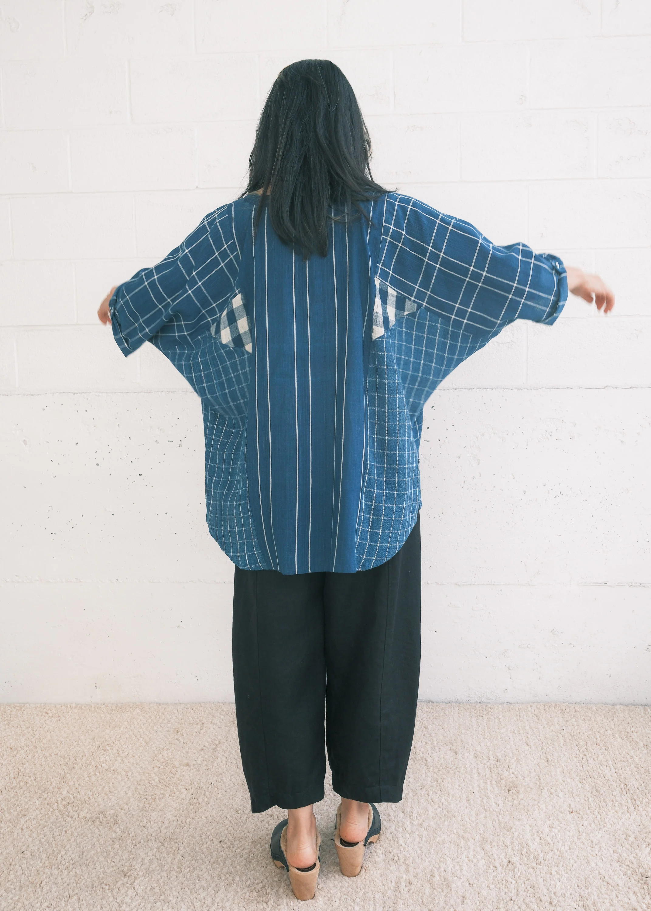 Masala Shirt - Handwoven Cotton - Indigo Waters - Image 6
