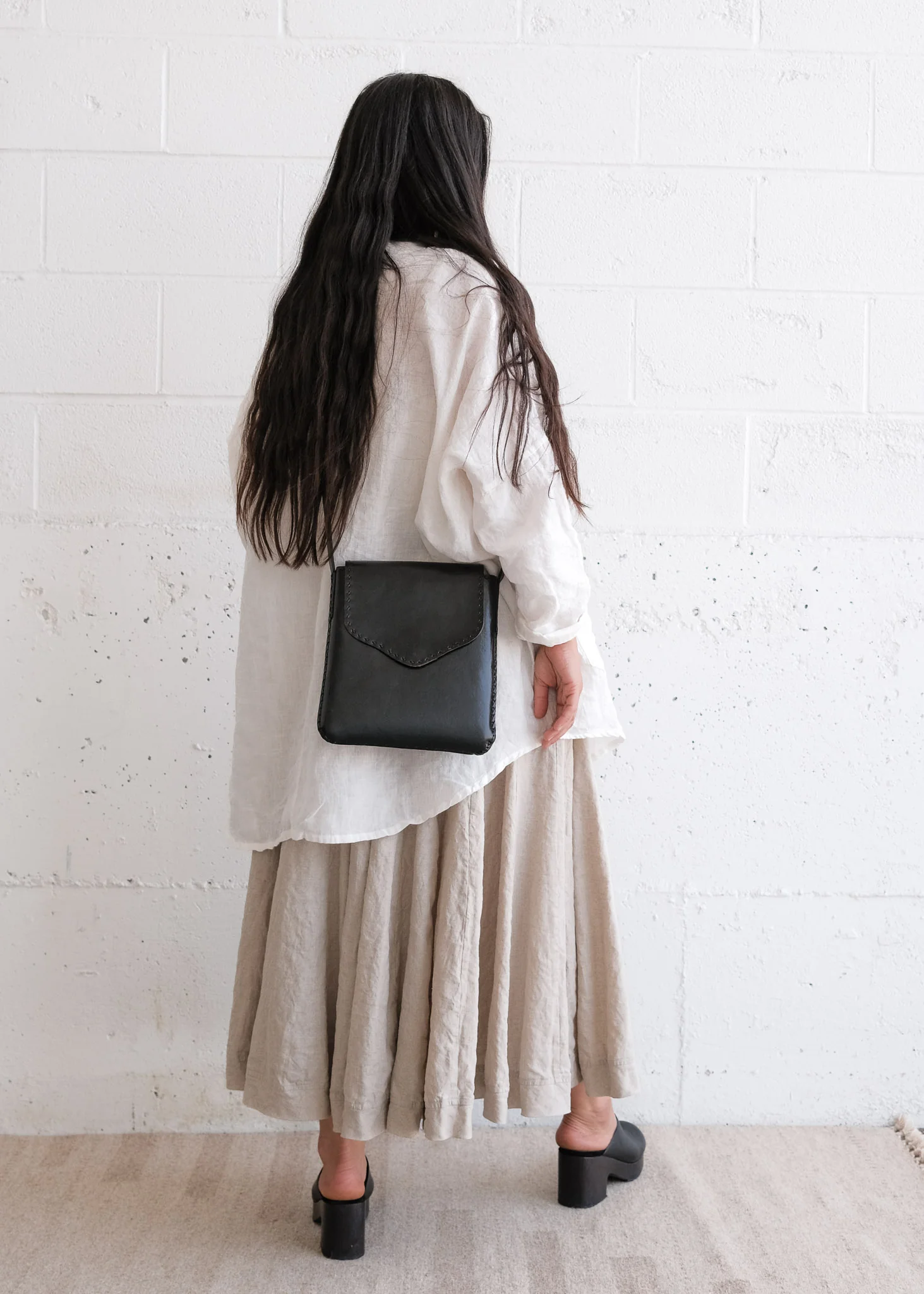 Leather Messenger Bag - Black - Image 2