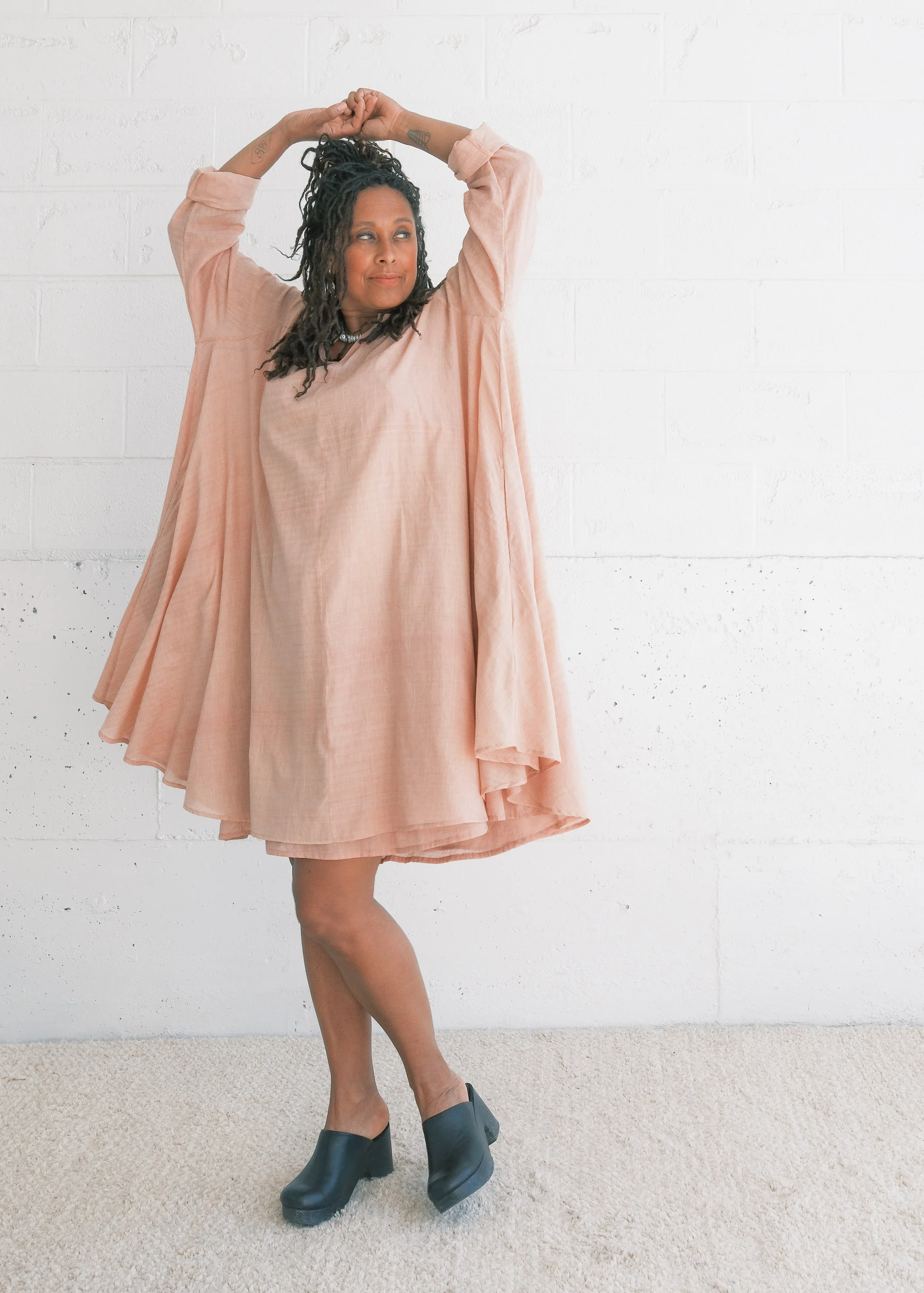 Narlai Tunic - Handwoven Cotton - Peach Blossom - Image 3