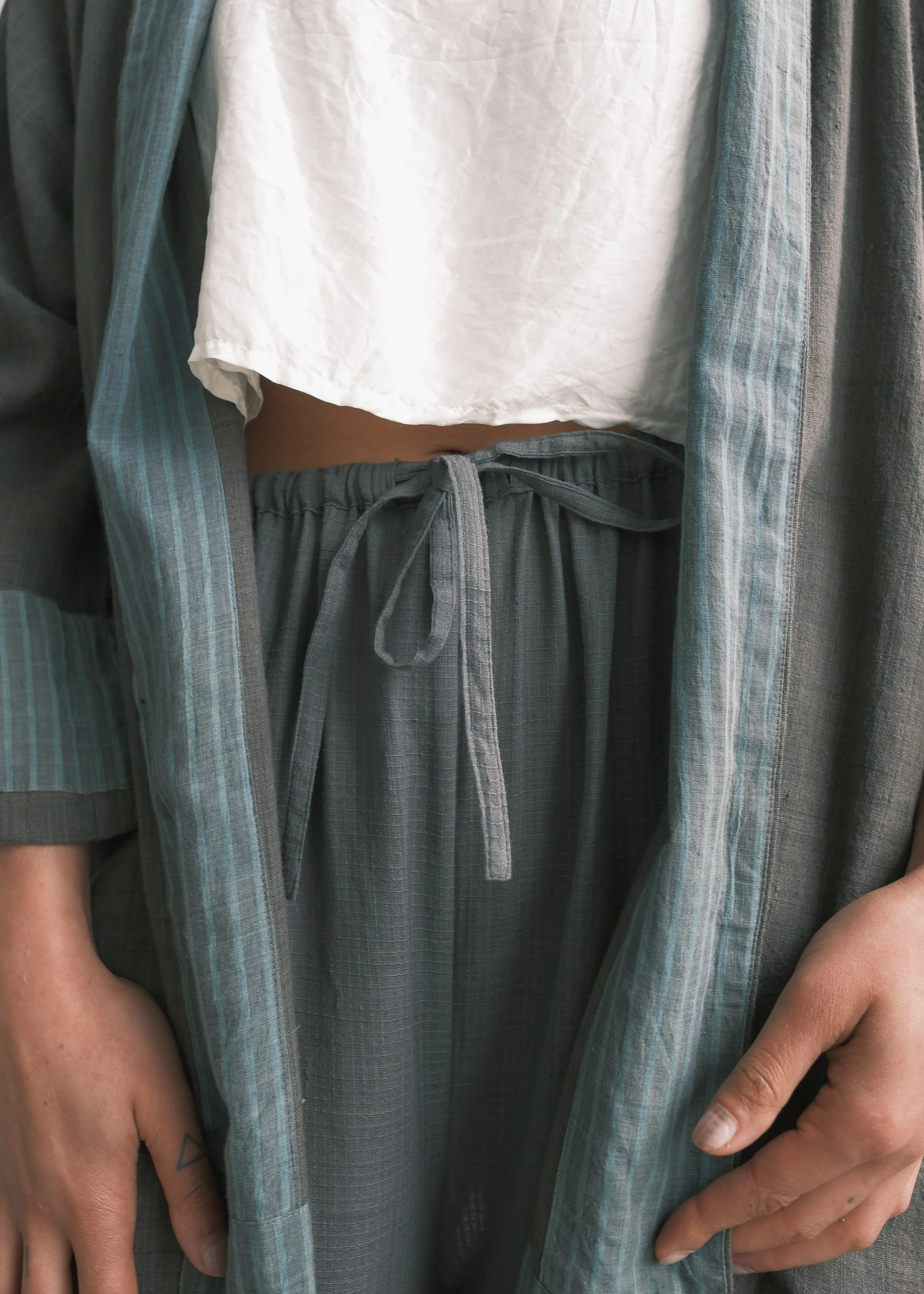 Neroli Pant - Handwoven Cotton - Moss - Image 6