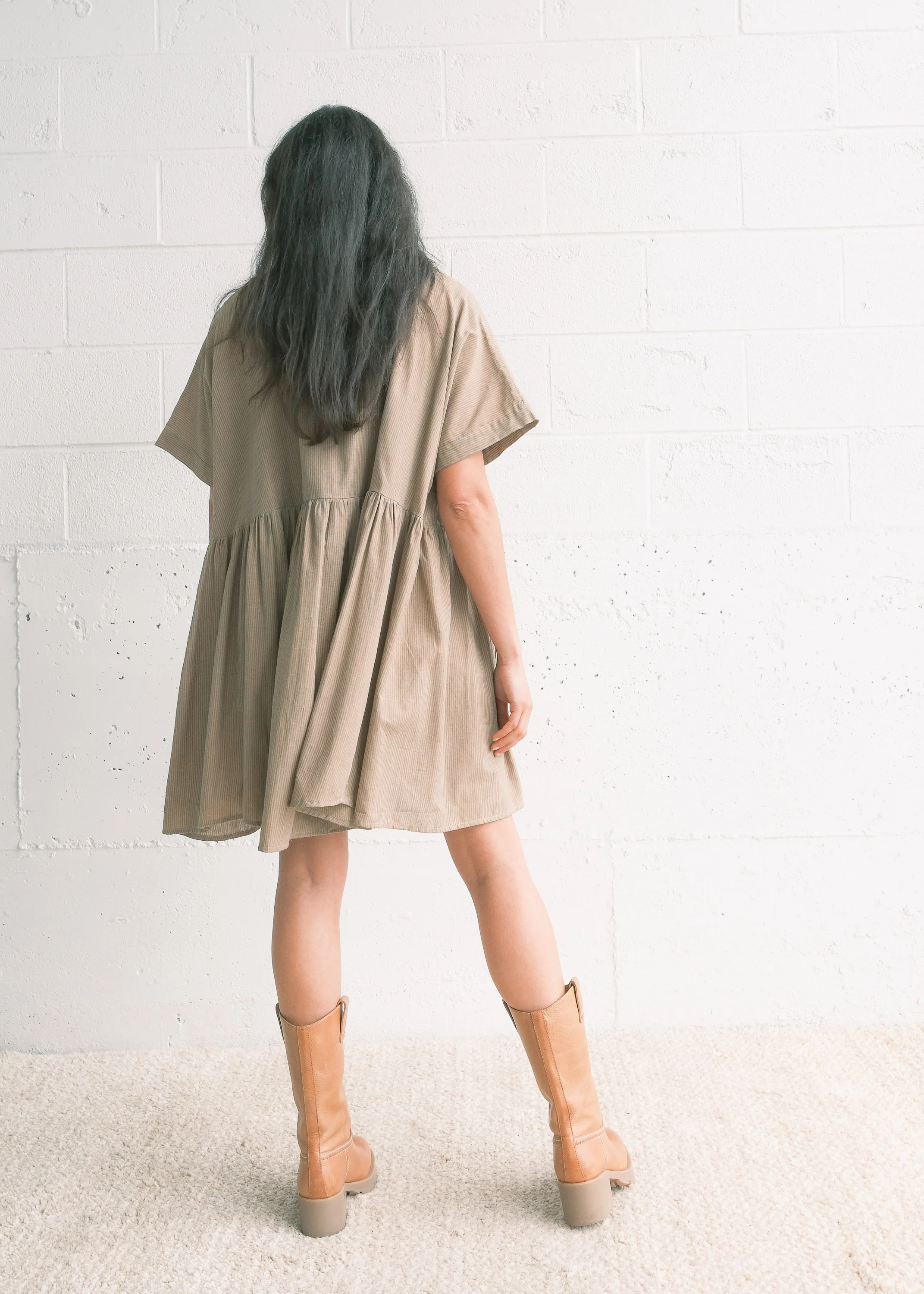 Nimmu Dress - Handwoven Cotton - Chai - Image 2