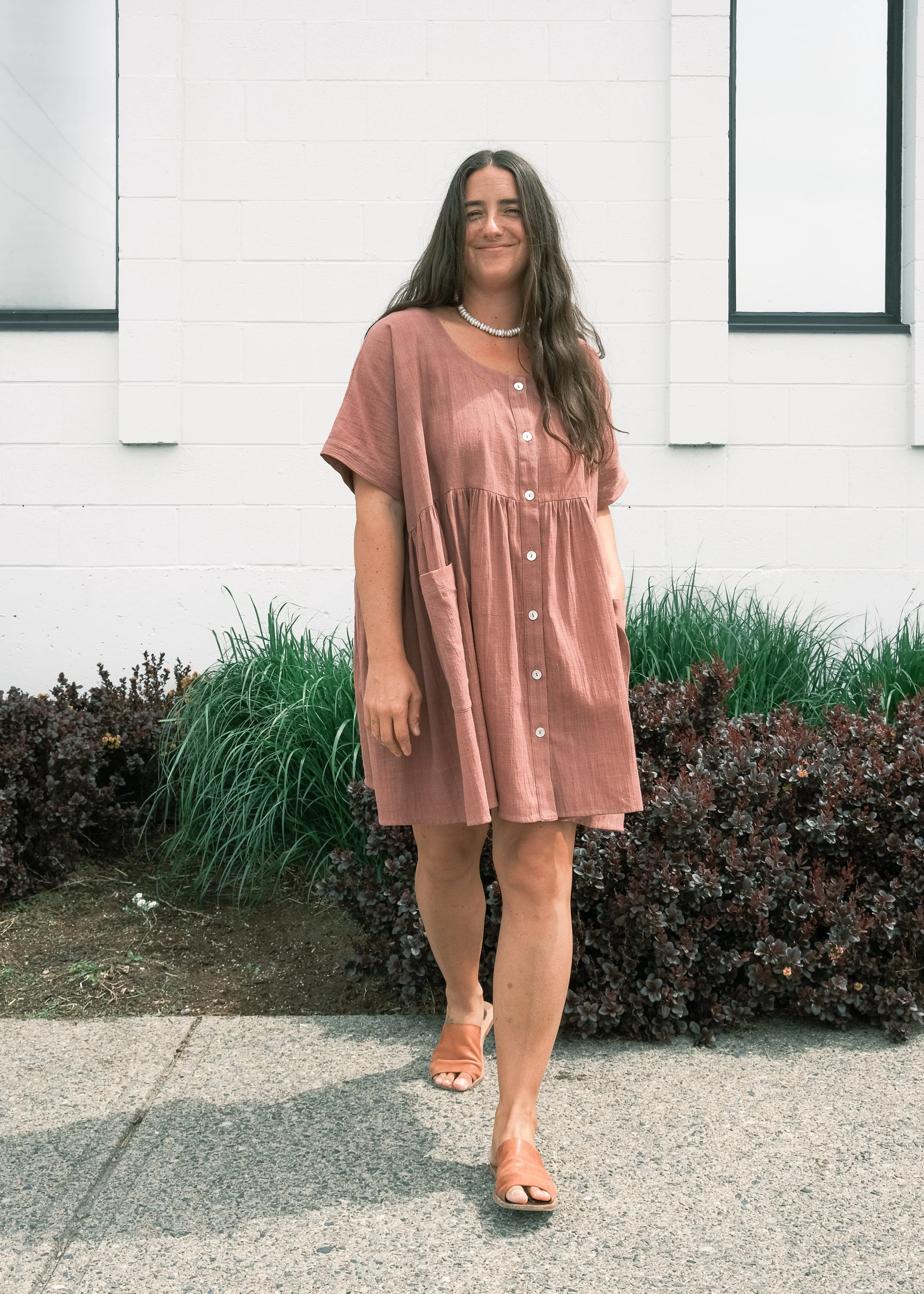 Nimmu Dress - Handspun Handwoven Cotton - Desert Rose